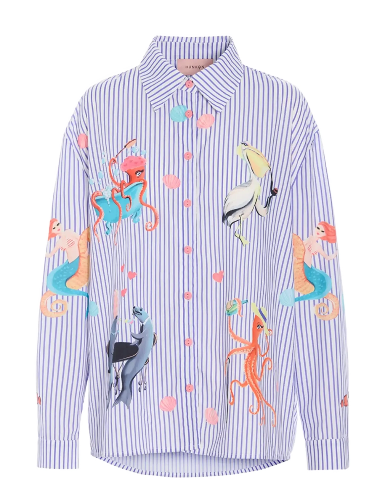 Hunkøn Nessie Shirt - Bluser & Skjorter - BLUE OCEAN ART PRINT / blue