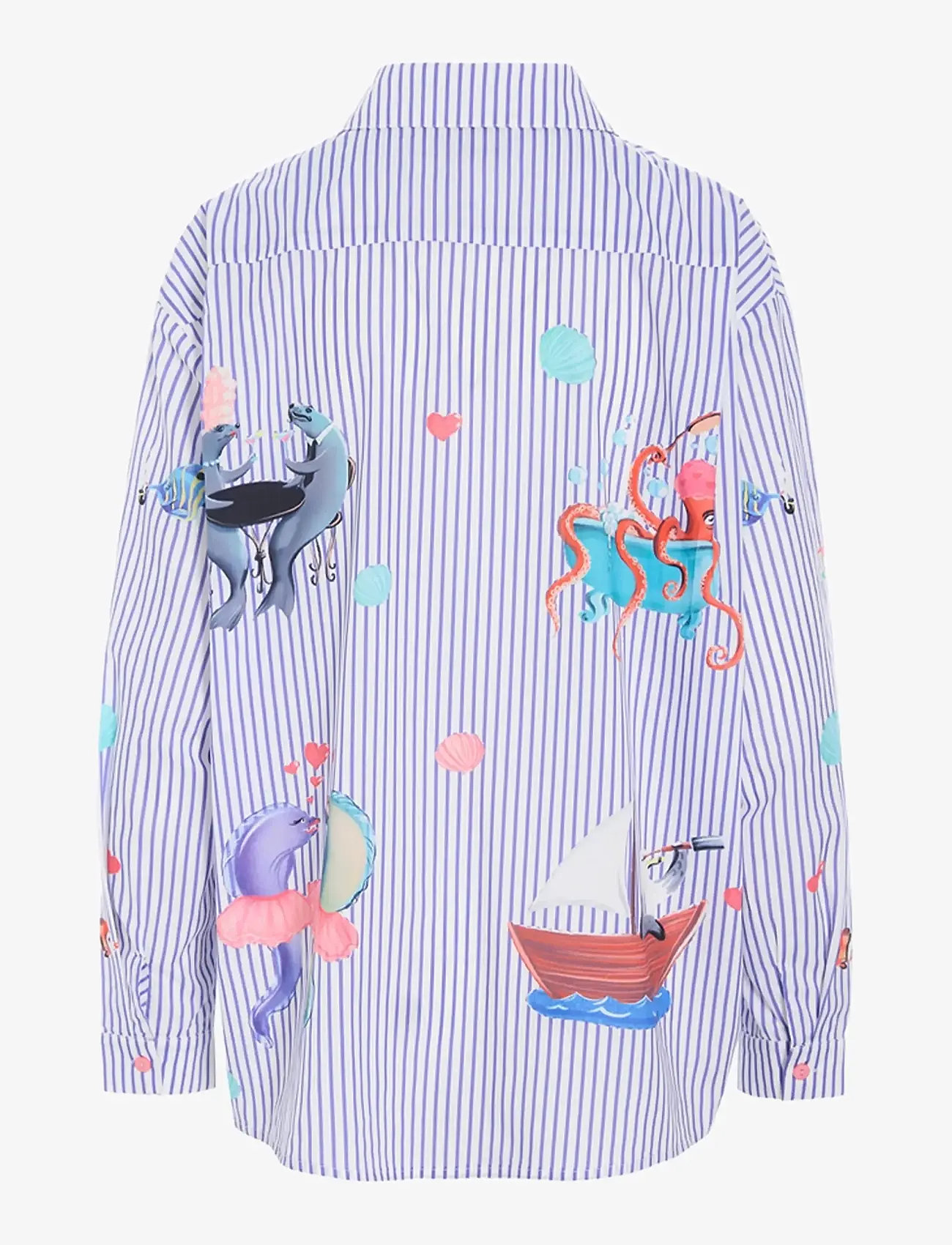 Hunkøn - Nessie Shirt - långärmade skjortor - blue ocean art print - 2