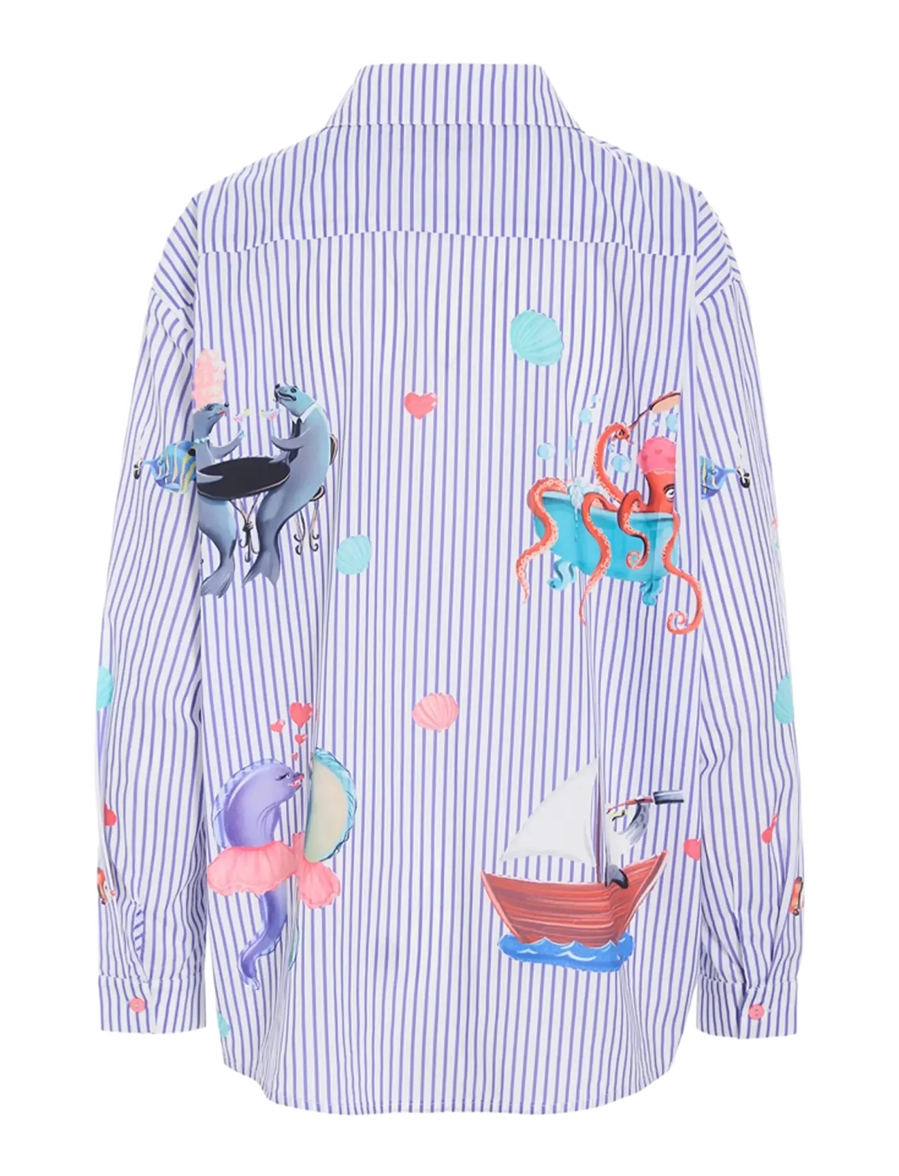 Hunkøn - Nessie Shirt - krekli ar garām piedurknēm - blue ocean art print - 2