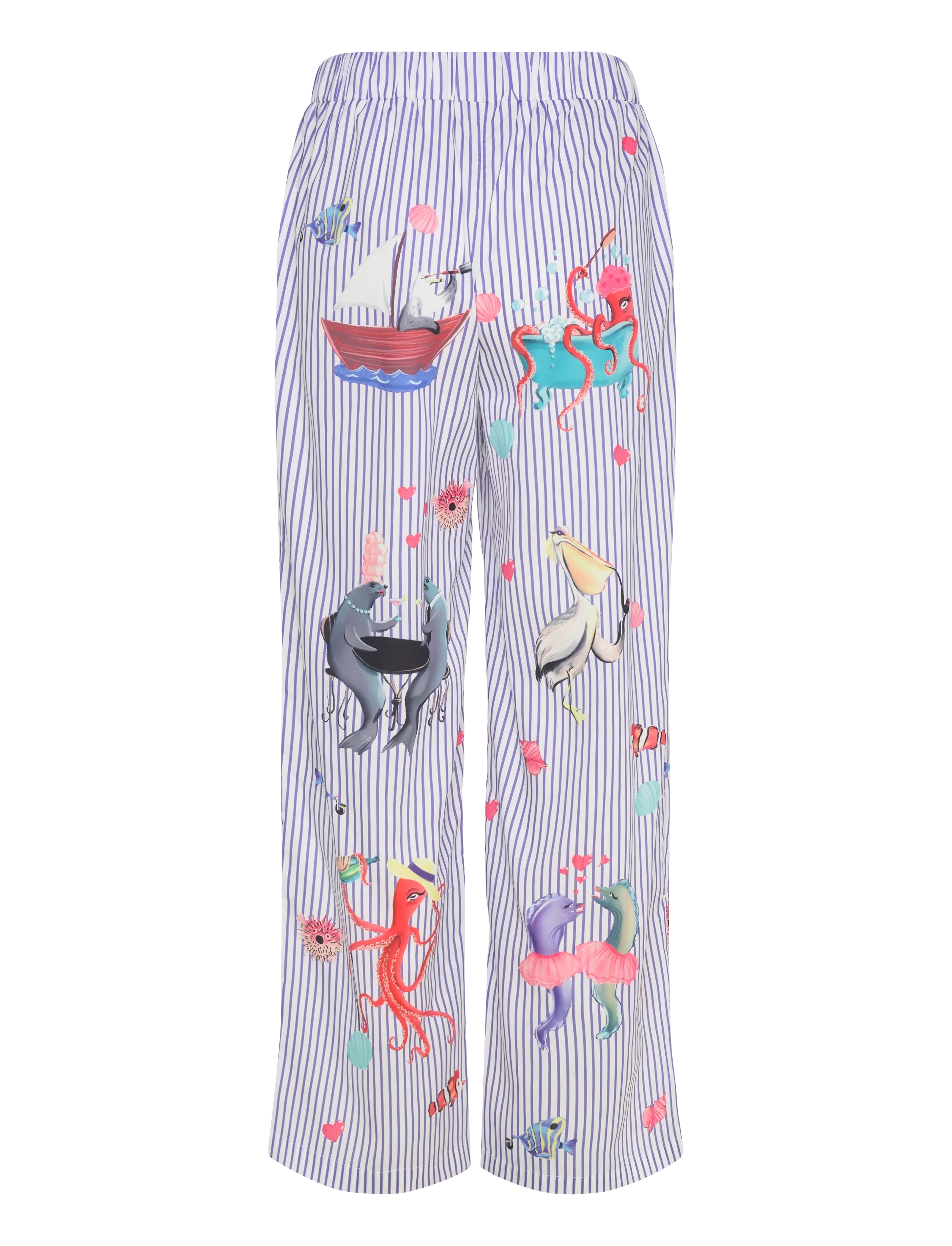 Hunkøn - Nessie Trousers - hose mit geradem bein - blue ocean art print - 2