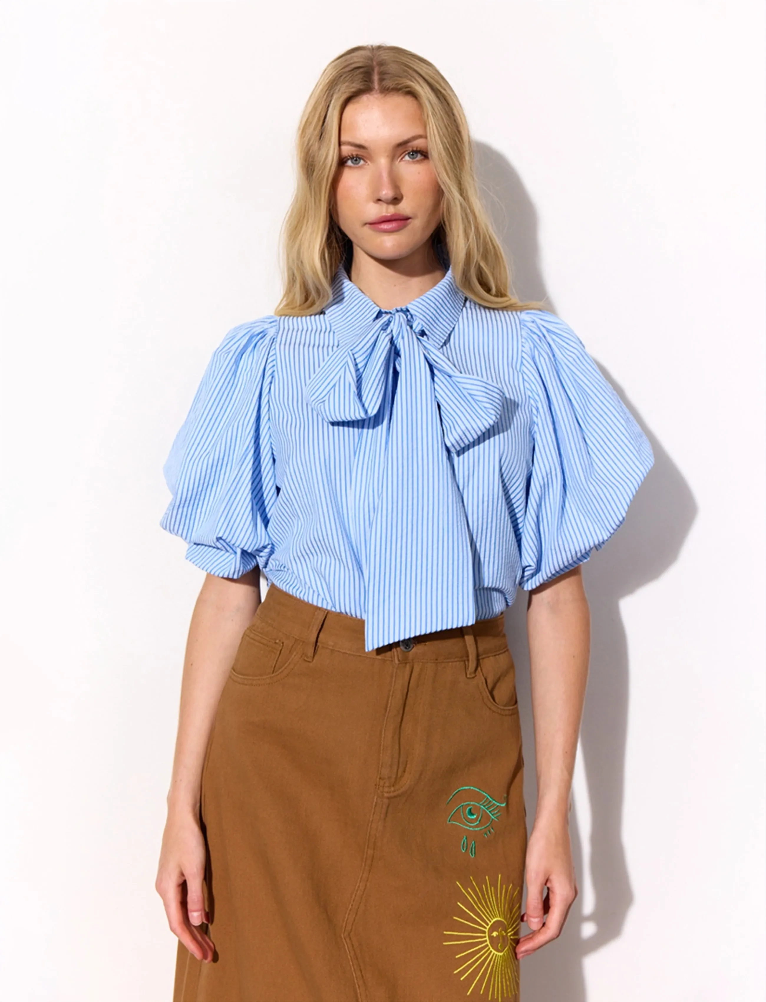 Hunkøn Gudrun Shirt - Lühikeste varrukatega pluusid - BLUE / blue