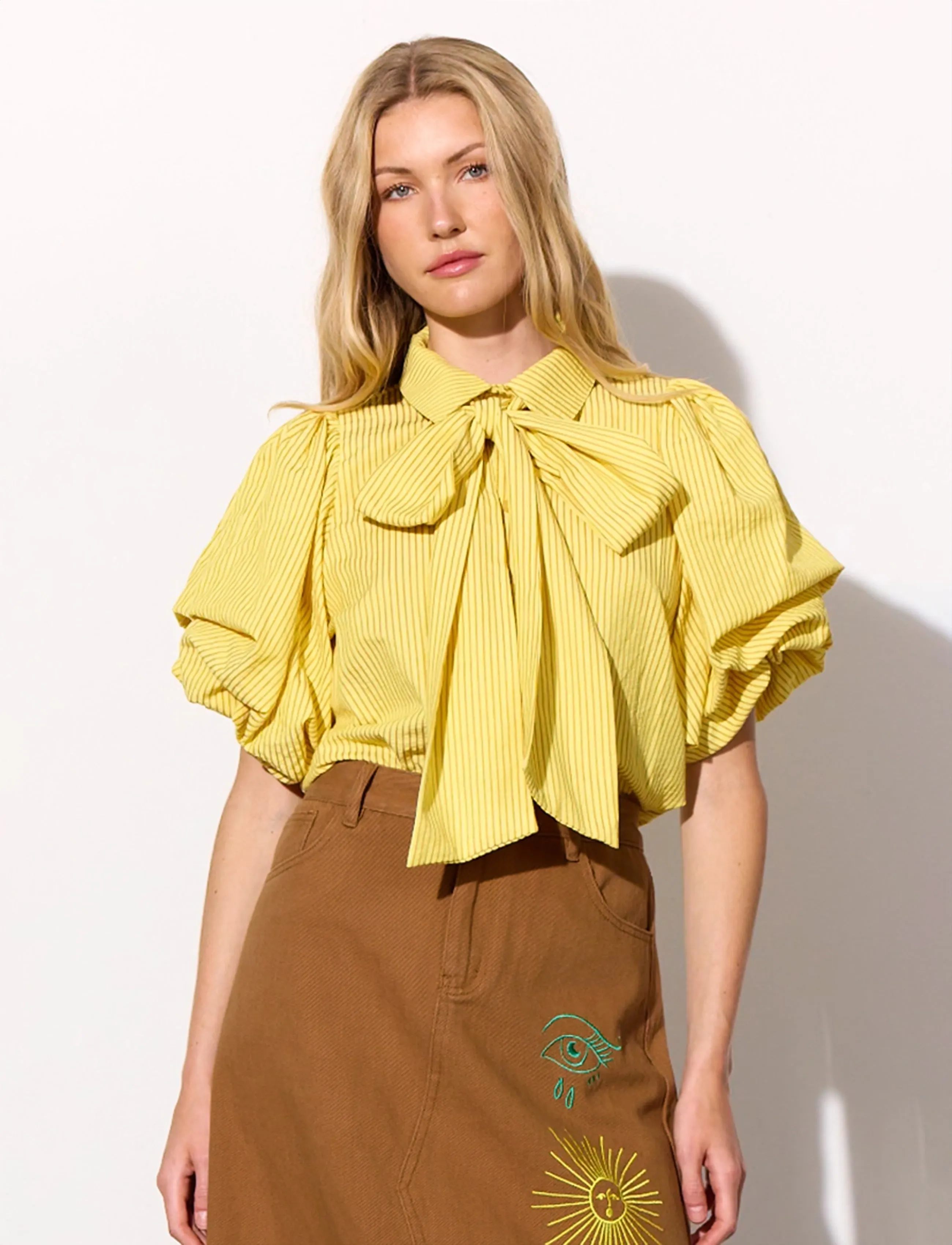 Hunkøn Gudrun Shirt, XXL, Shirts, Gelb - Short-sleeved, Frauen