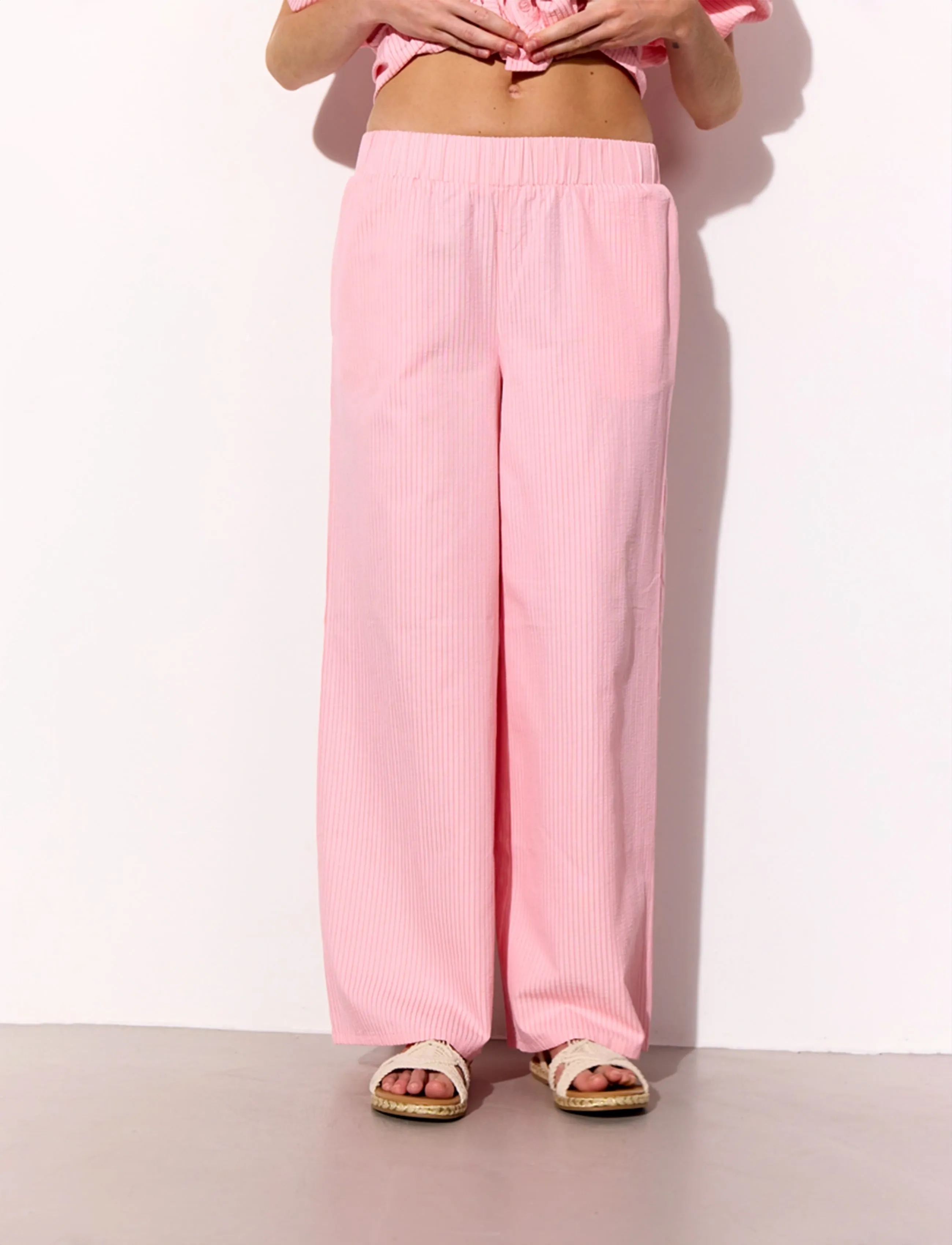 Hunkøn Gudrun Trousers, L, Pink, Bukser > Brede Ben, Dame