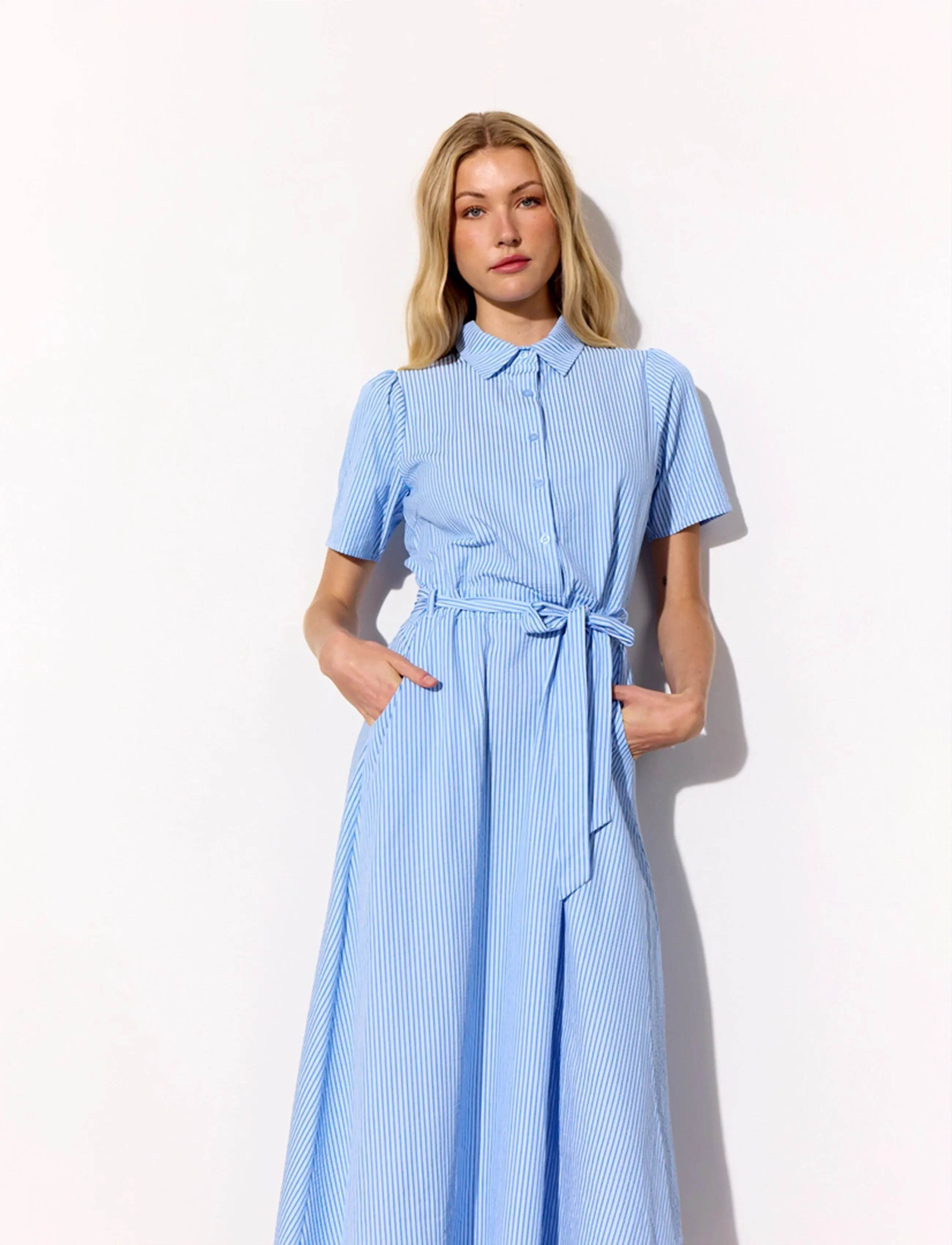 Hunkøn - Gudrun Dress - skjortklänningar - blue - 3