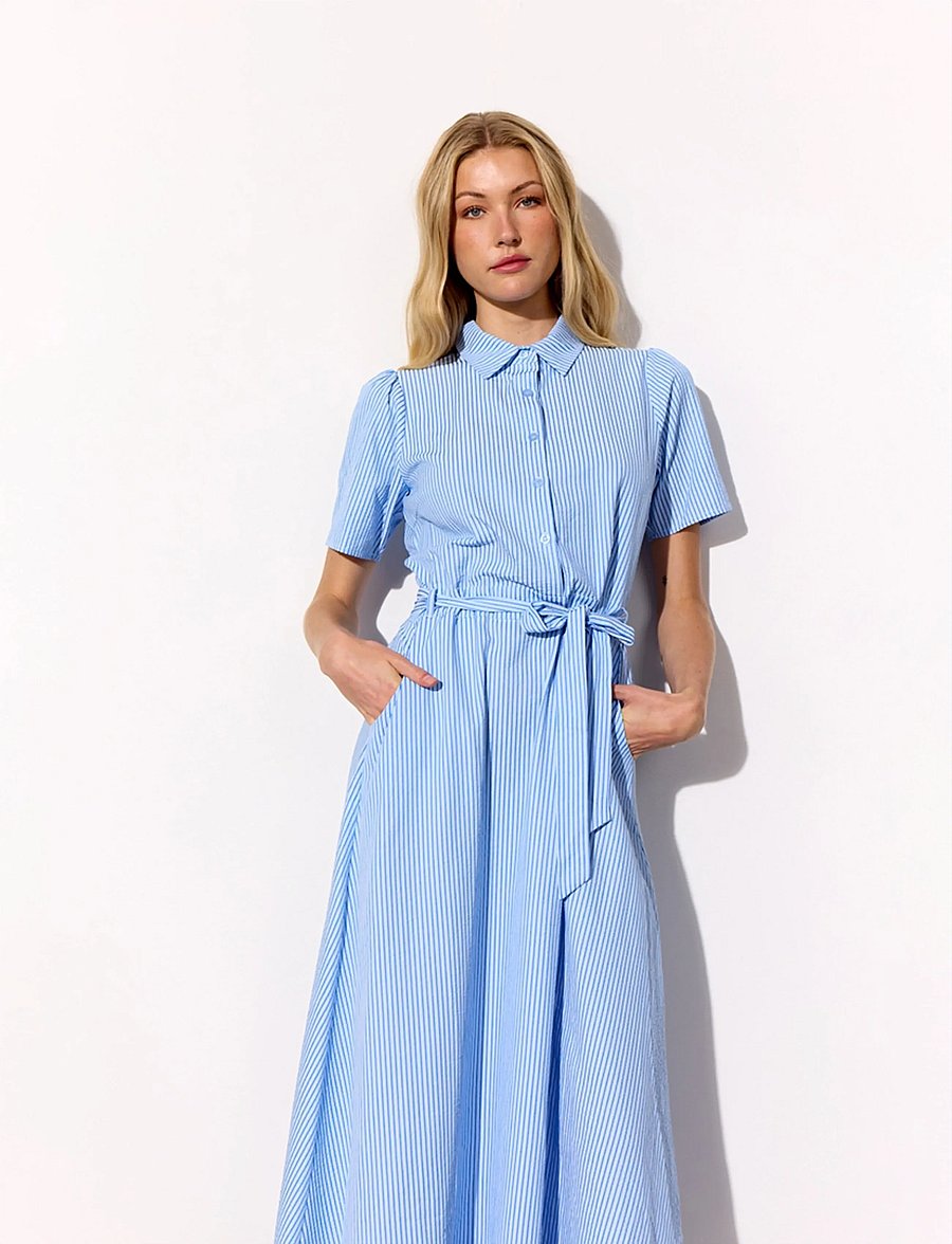 Hunkøn - Gudrun Dress - skjortklänningar - blue - 3