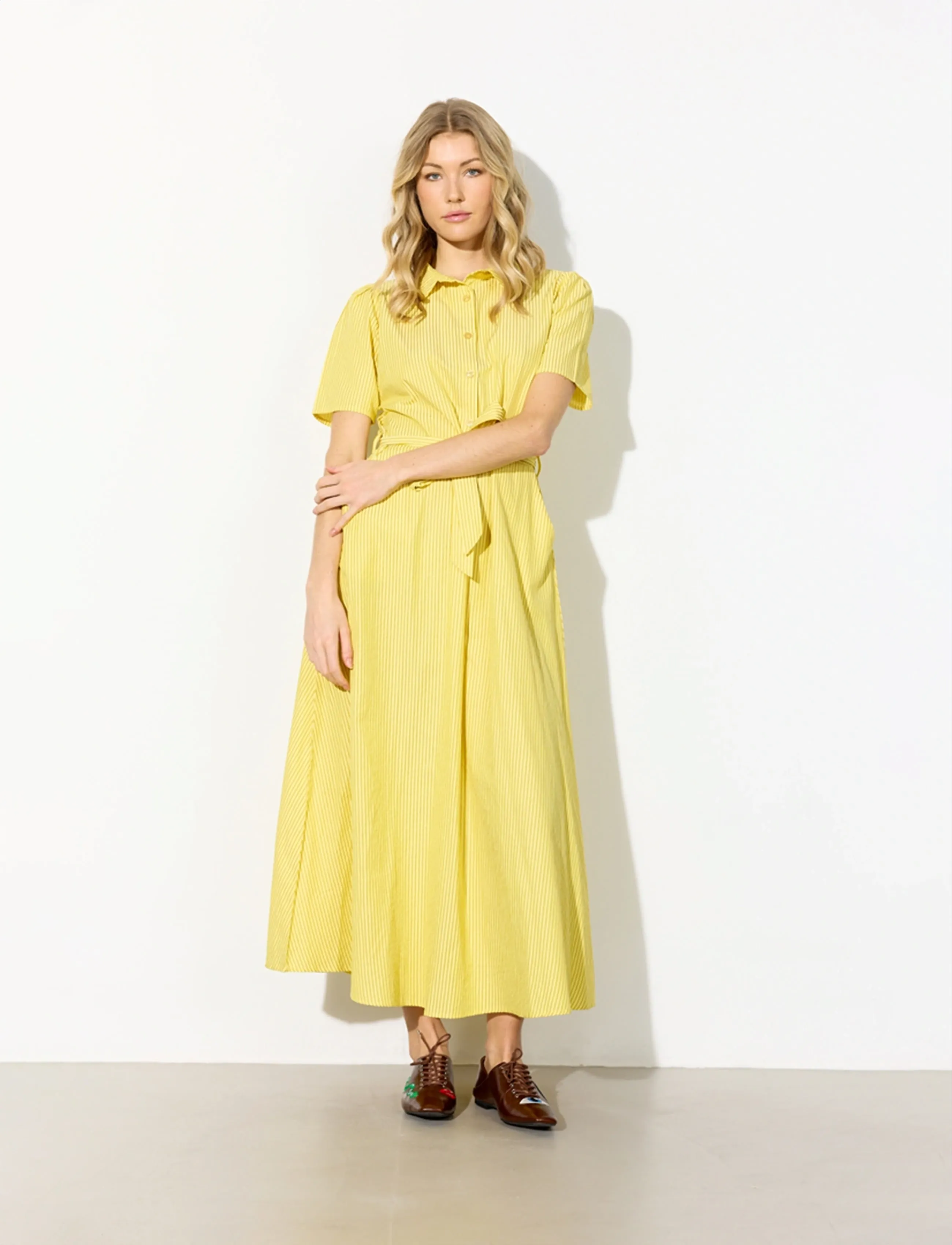 Hunkøn Gudrun Dress, XS, Yellow, Kjoler > Maxikjole, Dame