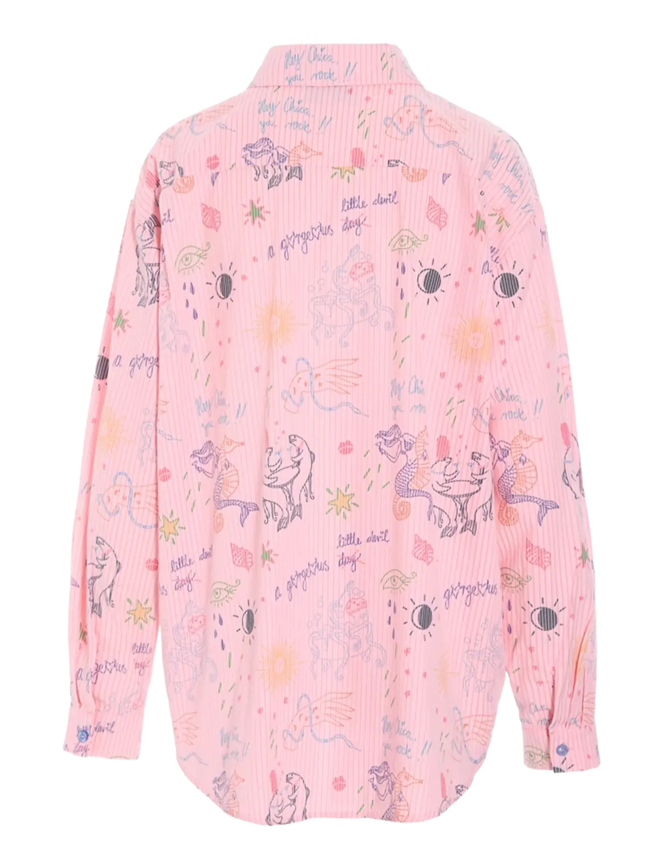 Hunkøn - Zoe Shirt - marškiniai ilgomis rankovėmis - pink sea creatures art print - 2