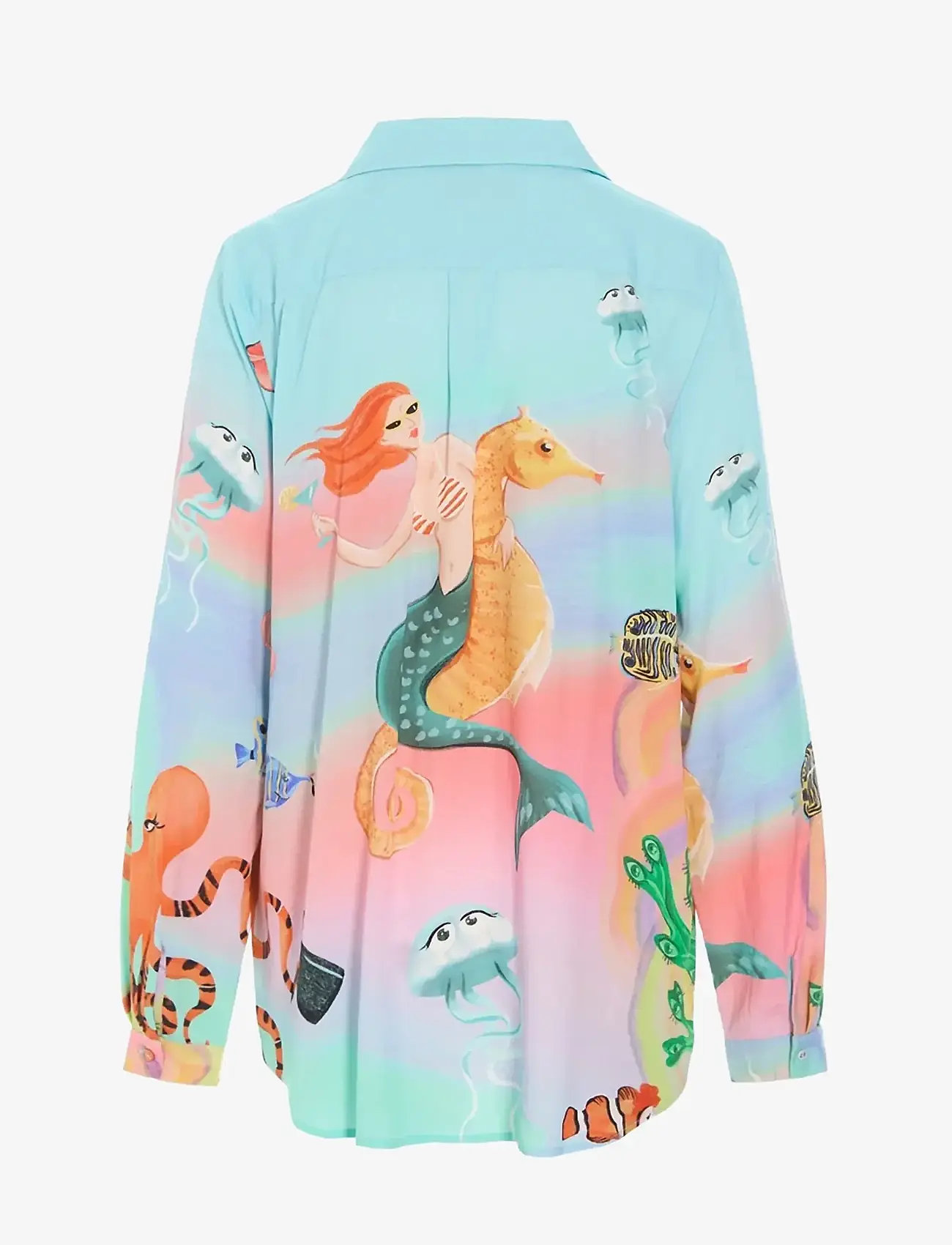 Hunkøn - Sandy Shirt - långärmade skjortor - ocean life art print - 2