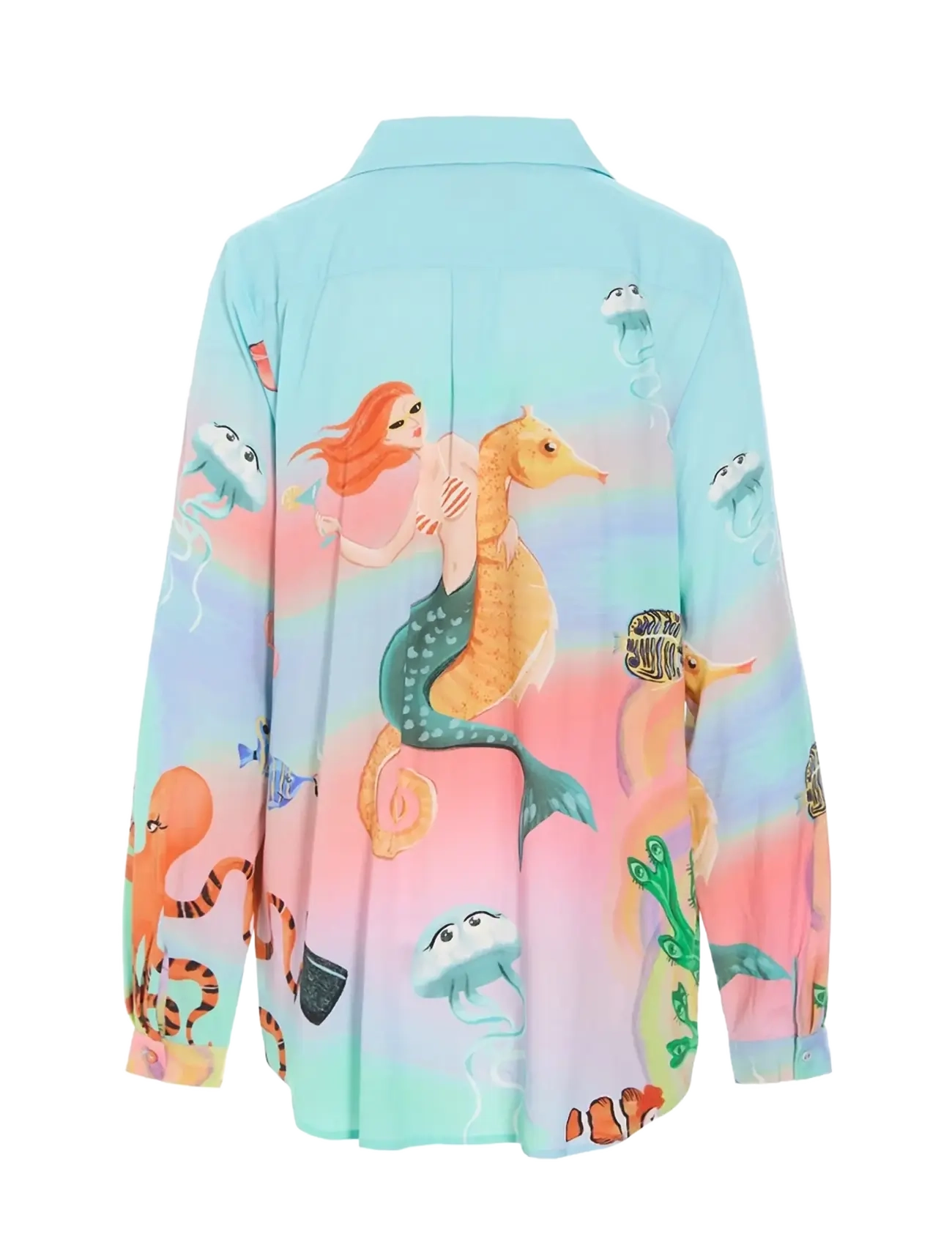 Hunkøn - Sandy Shirt - langärmlige hemden - ocean life art print - 2