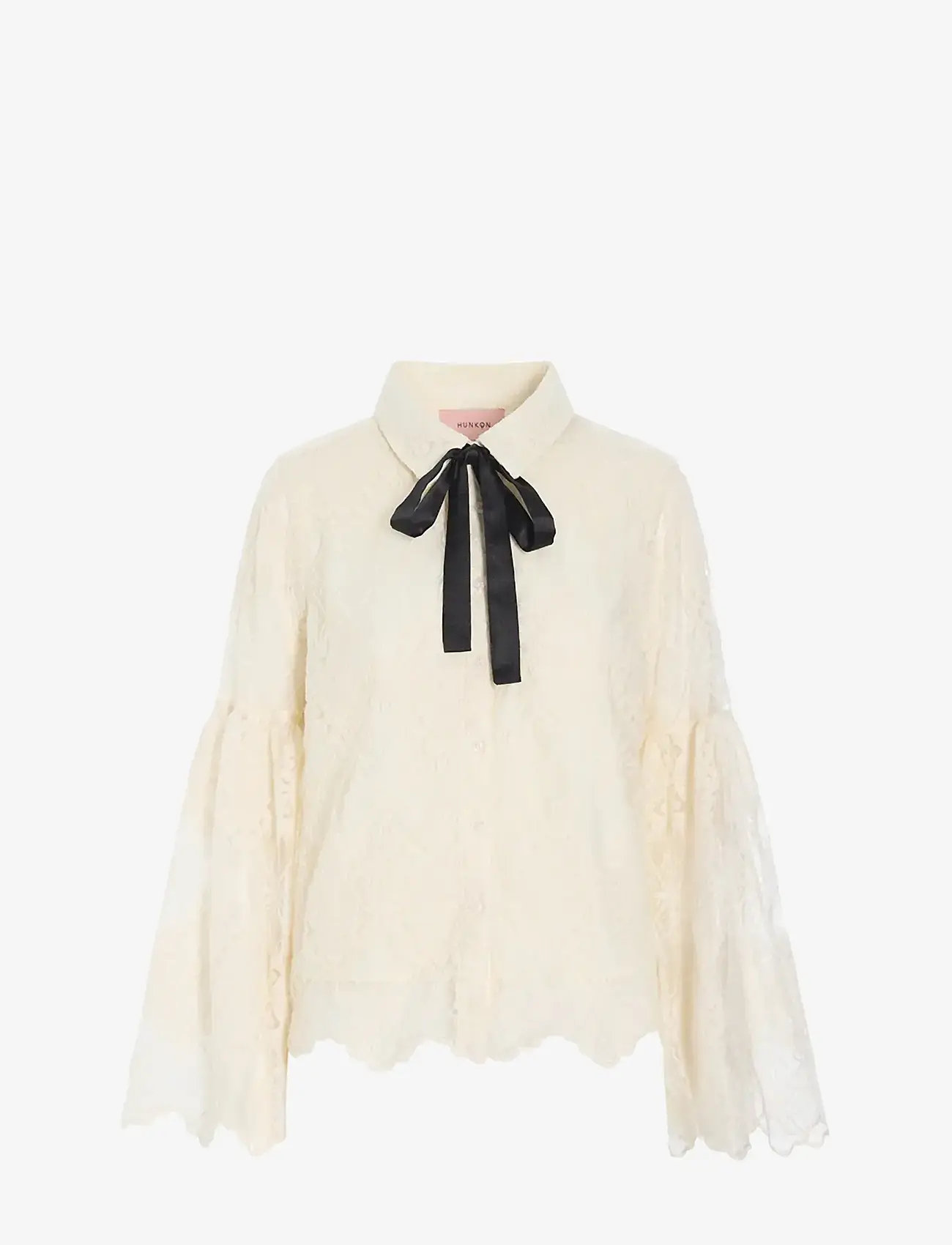 Hunkøn - Lulu Lace Shirt - langærmede skjorter - cream lace - 1