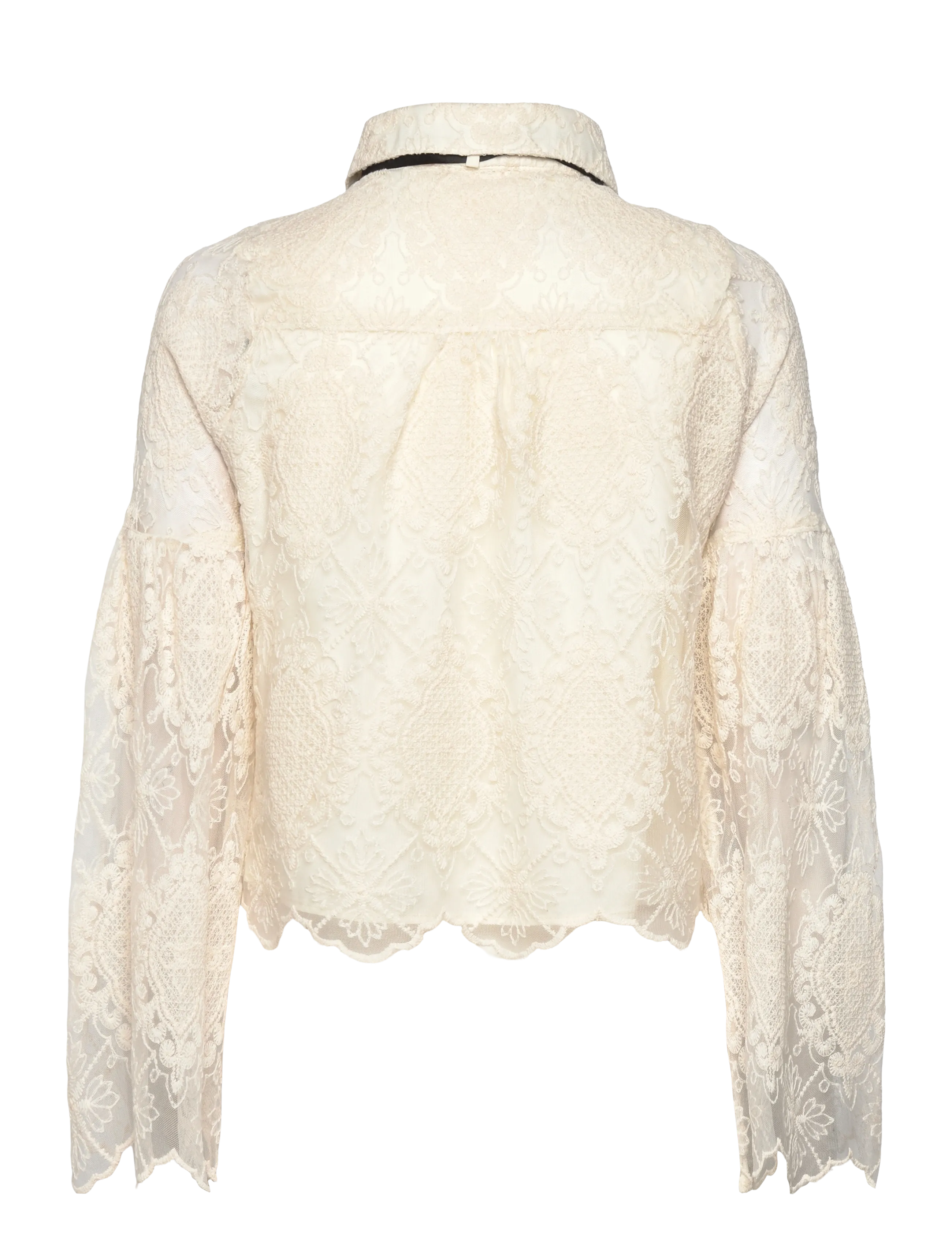 Hunkøn - Lulu Lace Shirt - pitkähihaiset kauluspaidat - cream lace - 2