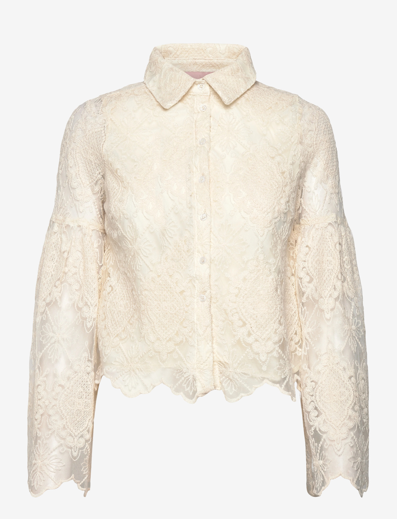 Hunkøn - Lulu Lace Shirt - langærmede skjorter - cream lace - 3