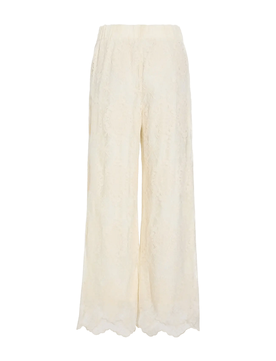 Hunkøn - Lulu Lace Trousers - laia säärega püksid - cream lace - 2