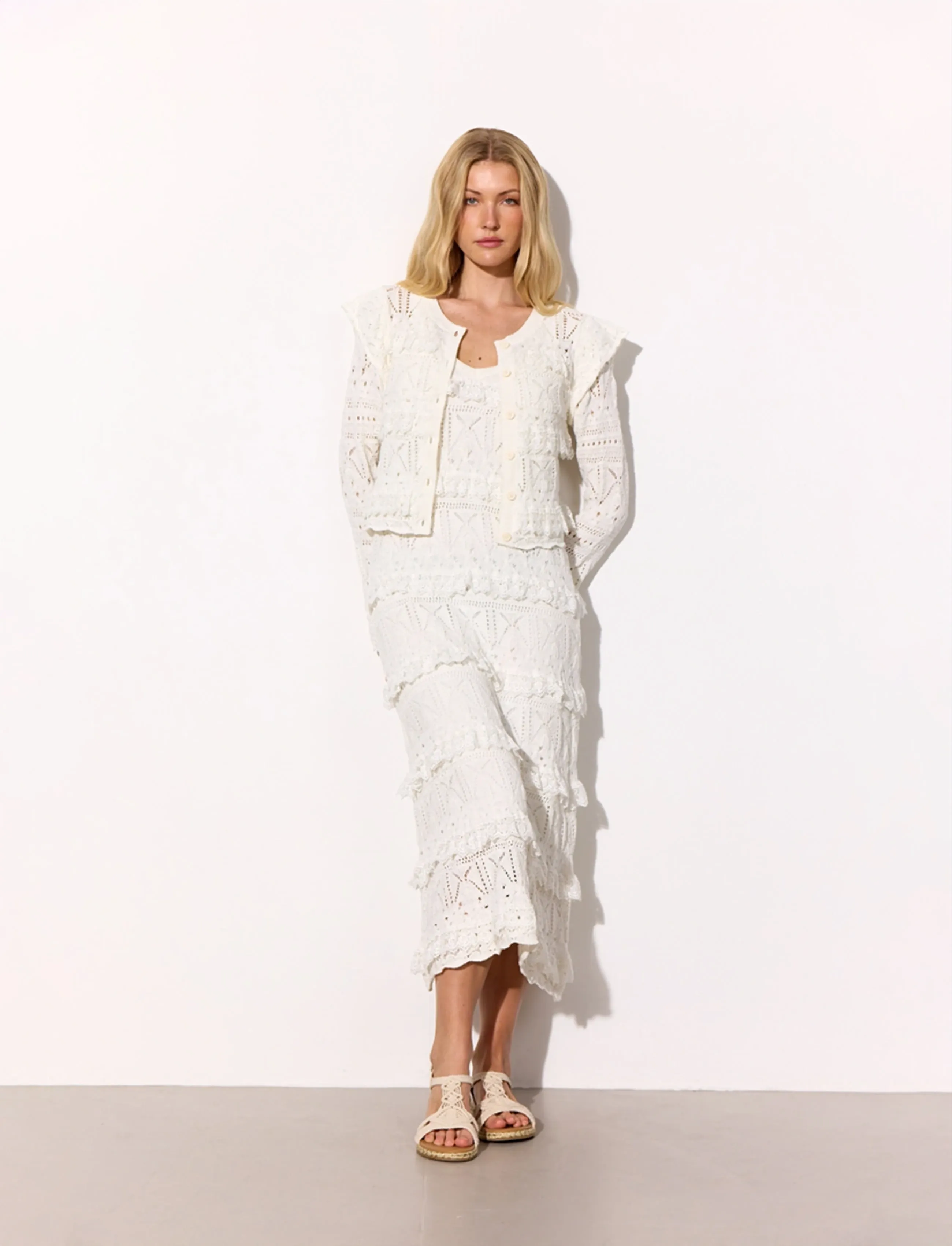 Hunkøn - Sienna Knit Cardigan - koftor - vanilla - 3