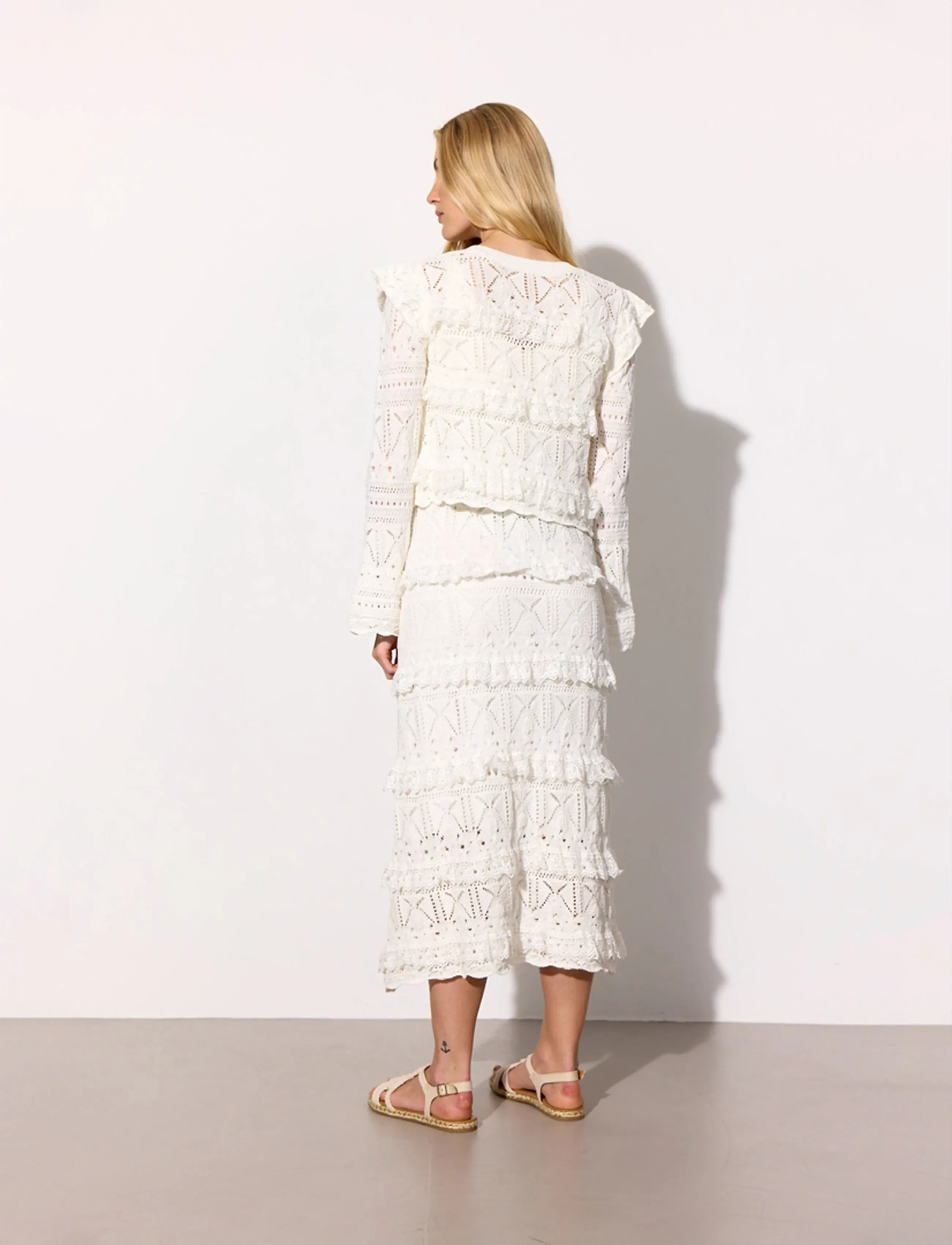 Hunkøn - Sienna Knit Cardigan - koftor - vanilla - 4