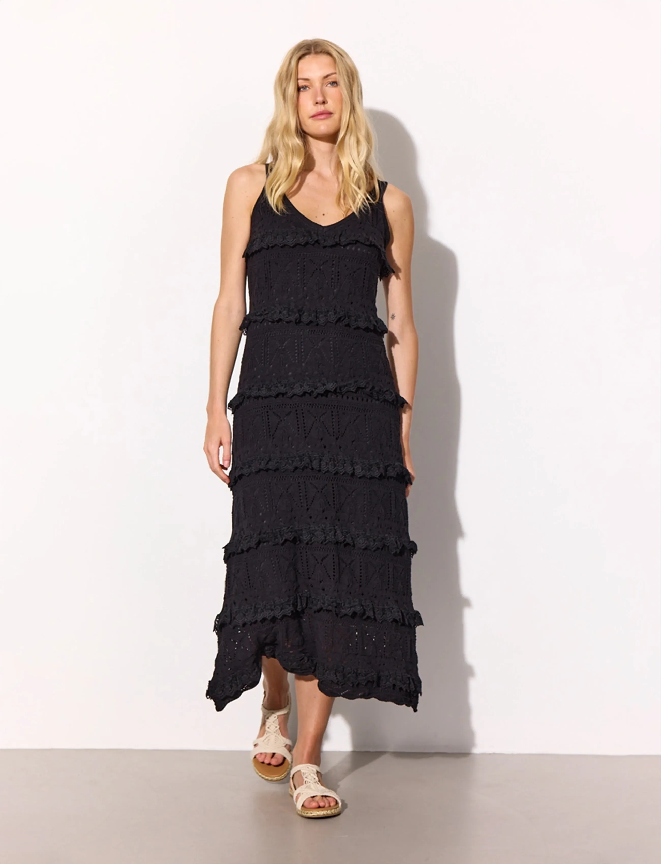 Hunkøn Sienna Knit Dress, S, Black, Kjoler > Maxikjole, Dame