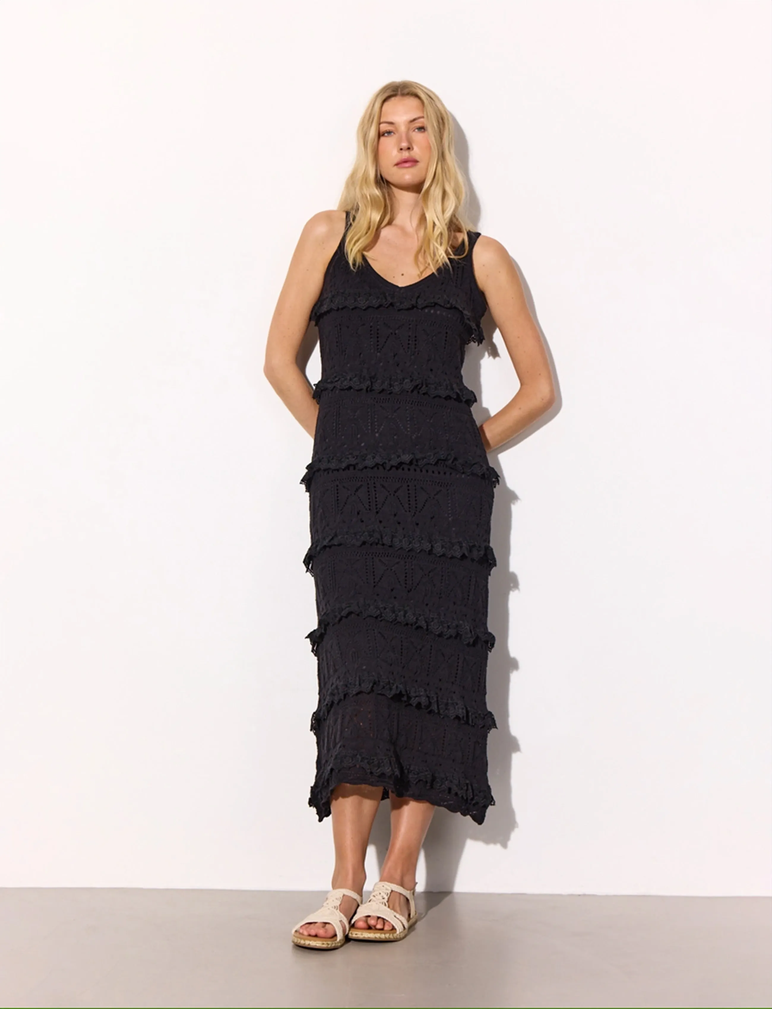 Hunkøn - Sienna Knit Dress - stickade klänningar - black - 3