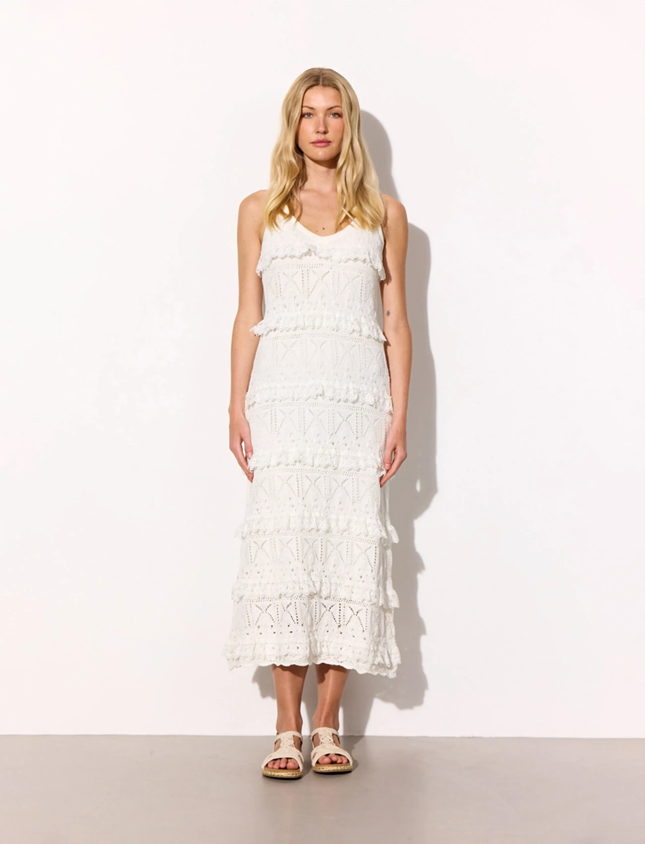 Hunkøn Sienna Knit Dress - Riided - VANILLA / cream