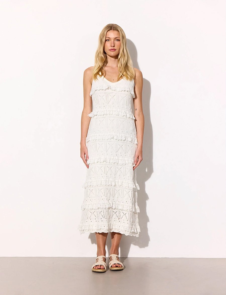 Hunkøn - Sienna Knit Dress - stickade klänningar - vanilla - 0