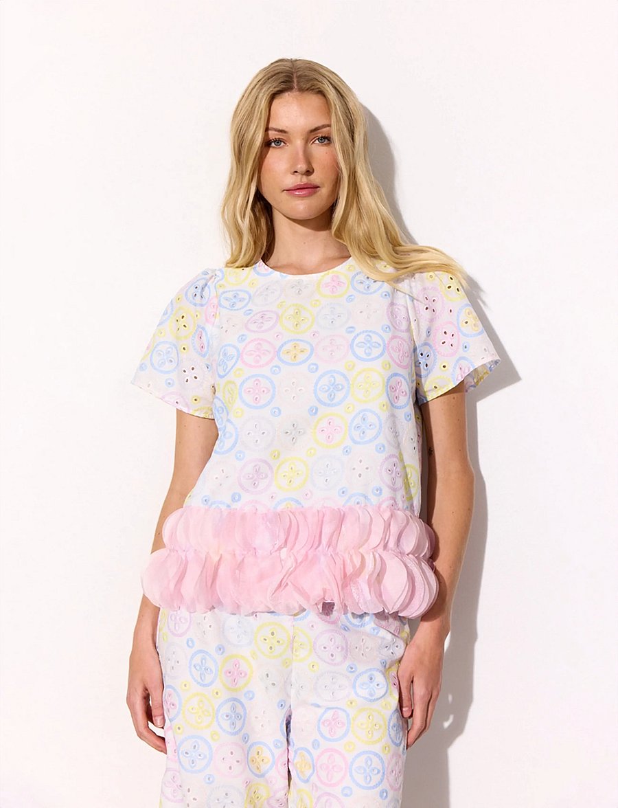 Hunkøn - Lana Blouse - kurzärmelige blusen - pastels - 0