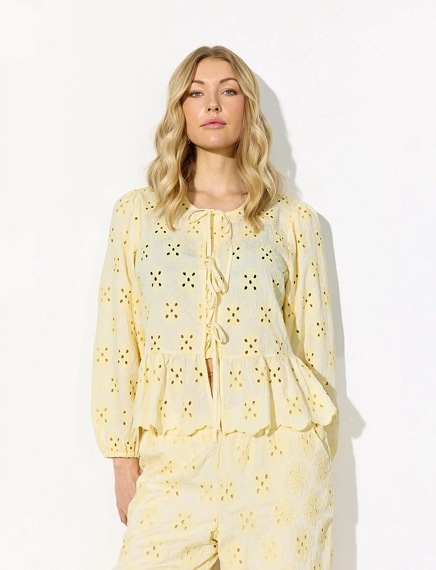 Hunkøn - Vanya Shirt - langärmelige blusen - soft yellow - 0