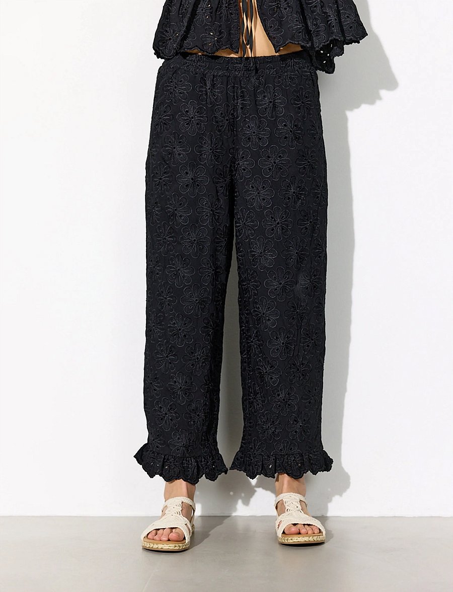 Hunkøn - Vanya Trousers - hose mit geradem bein - black - 0