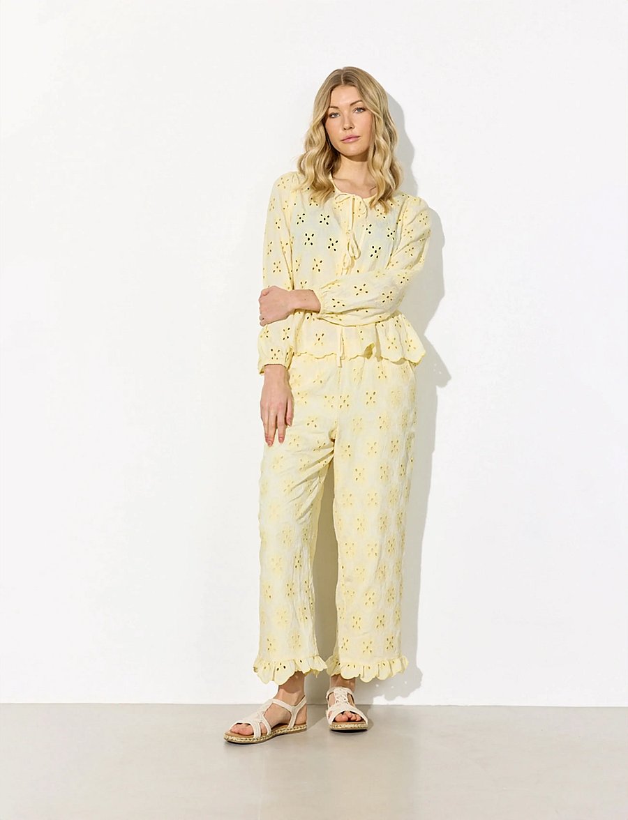 Hunkøn - Vanya Trousers - hose mit geradem bein - soft yellow - 0