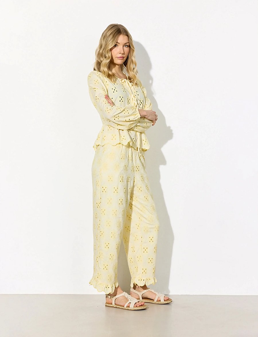 Hunkøn - Vanya Trousers - hose mit geradem bein - soft yellow - 2