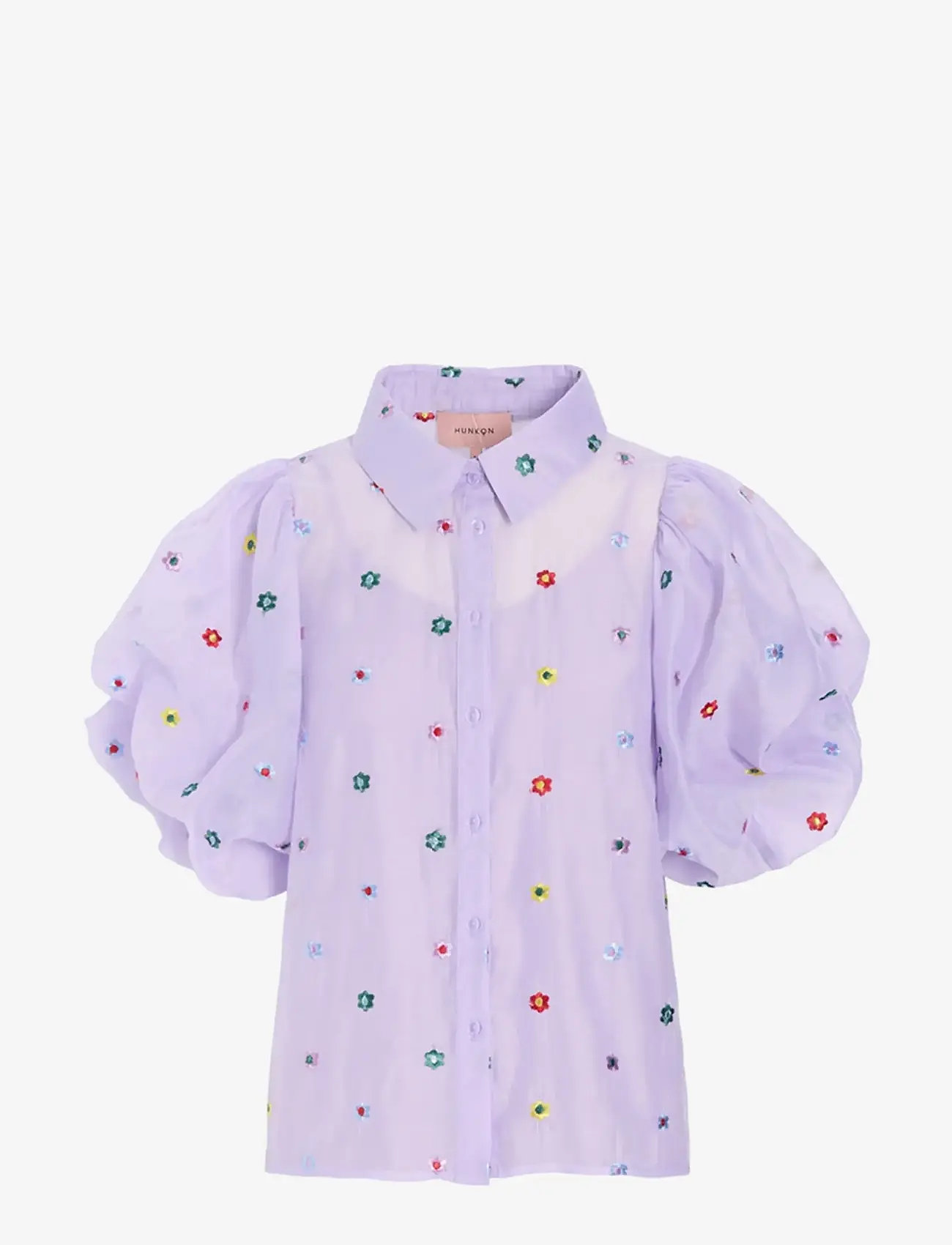 Hunkøn - Lucia Shirt - short-sleeved shirts - lavender - 2