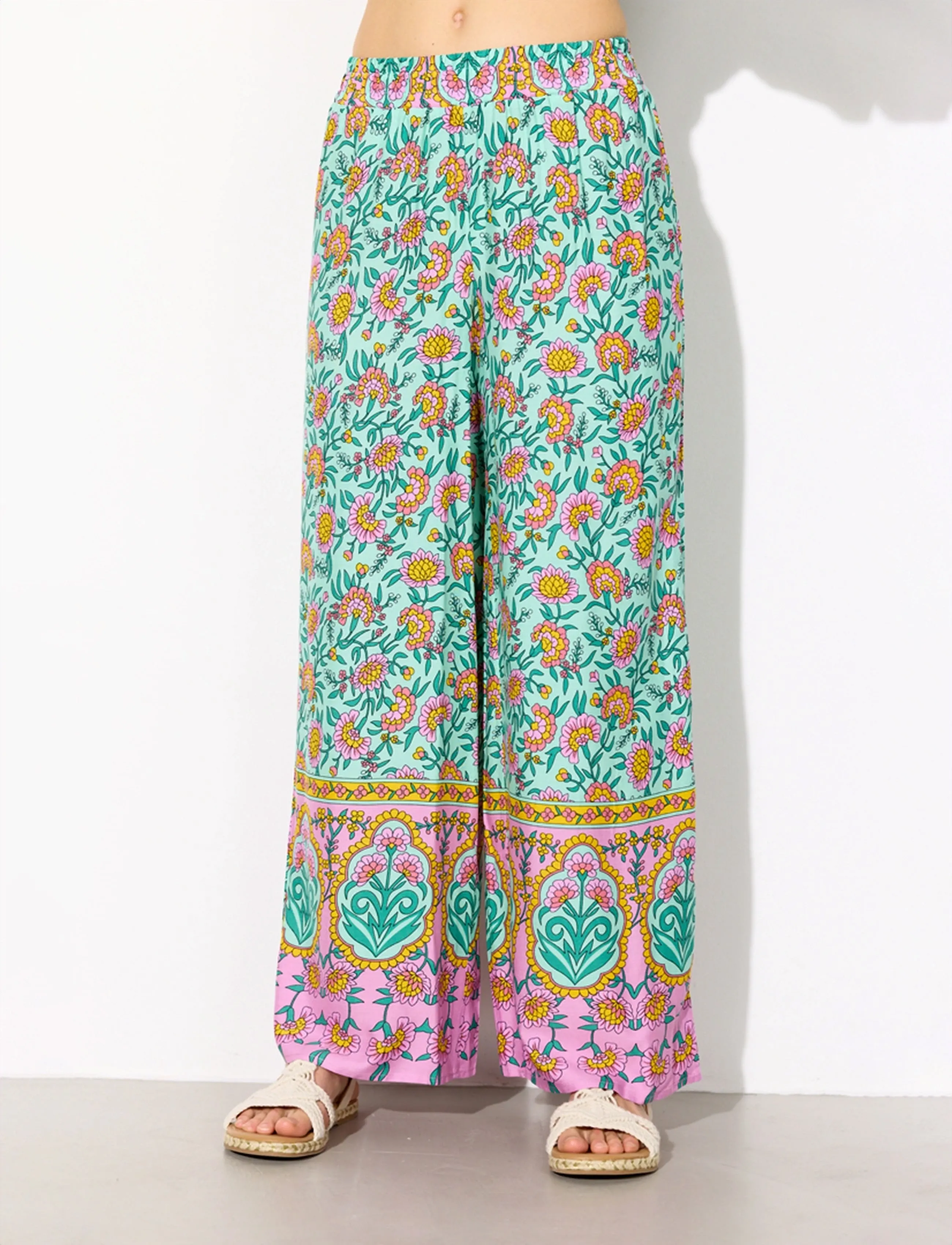 Hunkøn Helene Trousers, XS, Multi/patterned, Bukser > Brede Ben, Dame