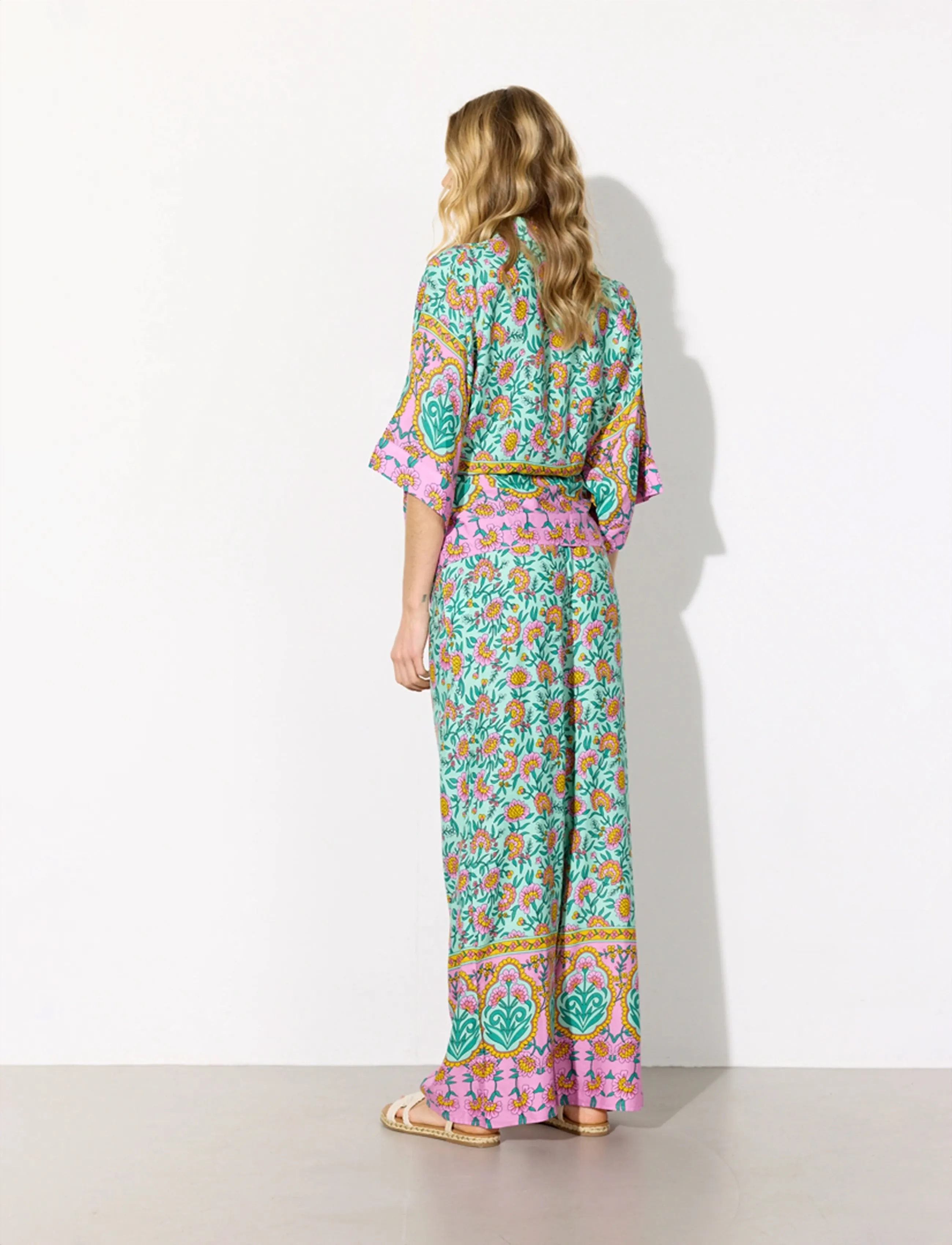Hunkøn - Helene Trousers - hosen mit weitem bein - mint - 3