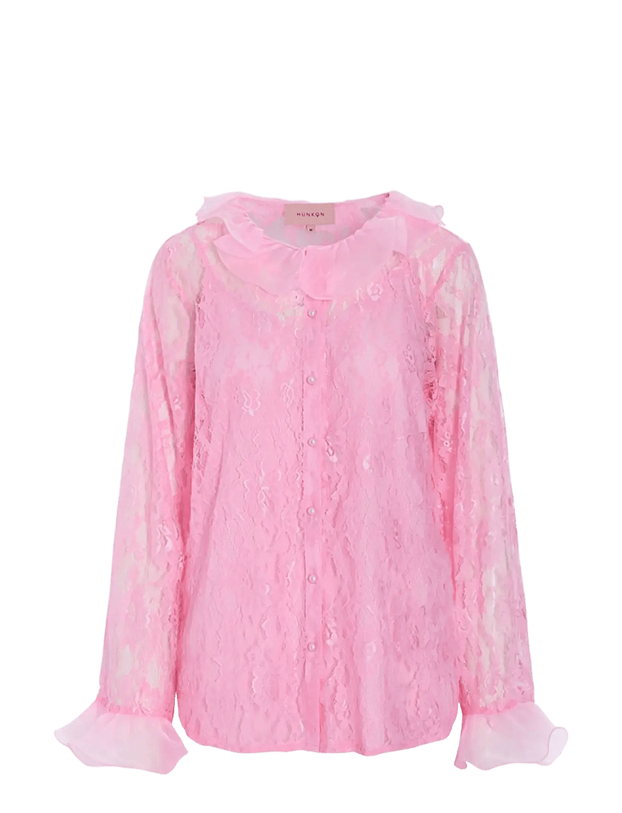 Hunkøn - Rosanne Shirt - langærmede skjorter - pink - 1