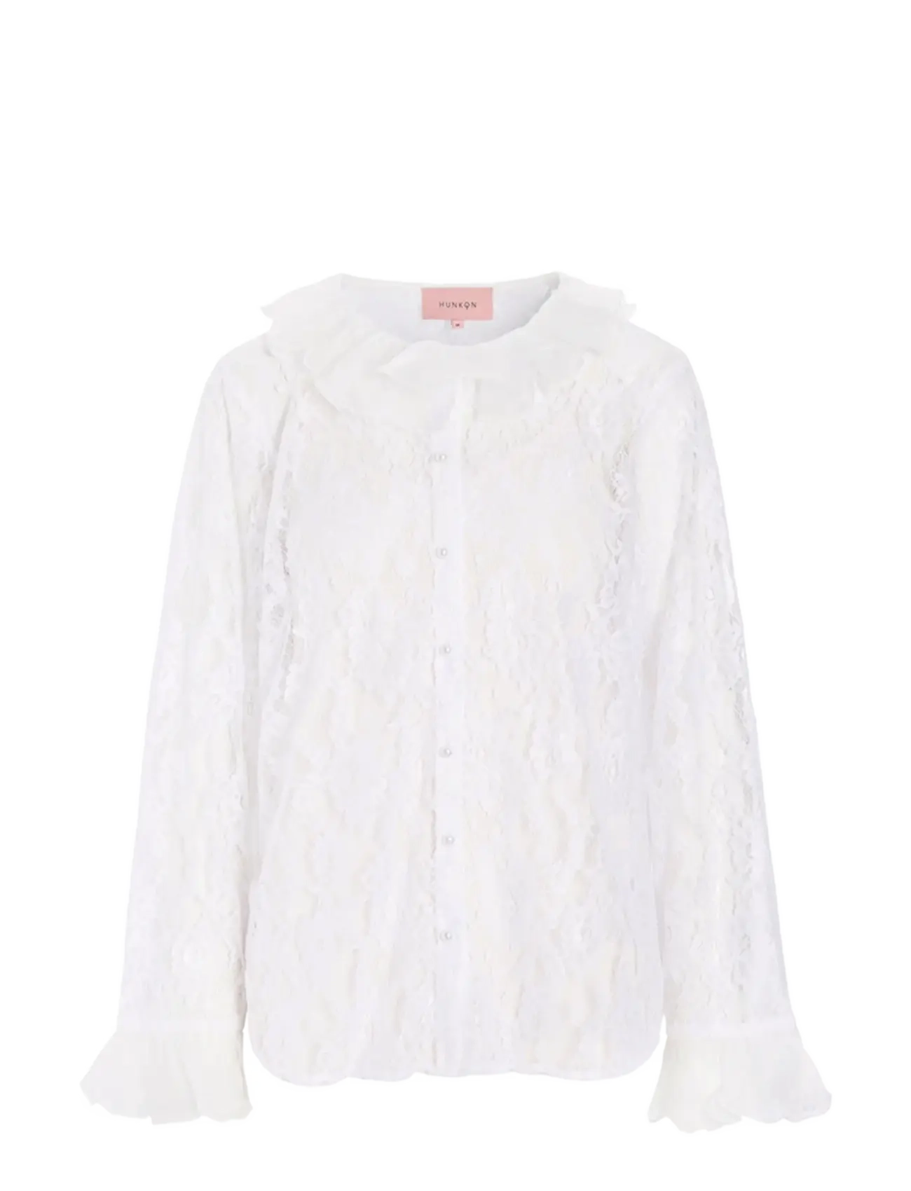HUNKØN Rosanne Shirt Weiß - L - Damen