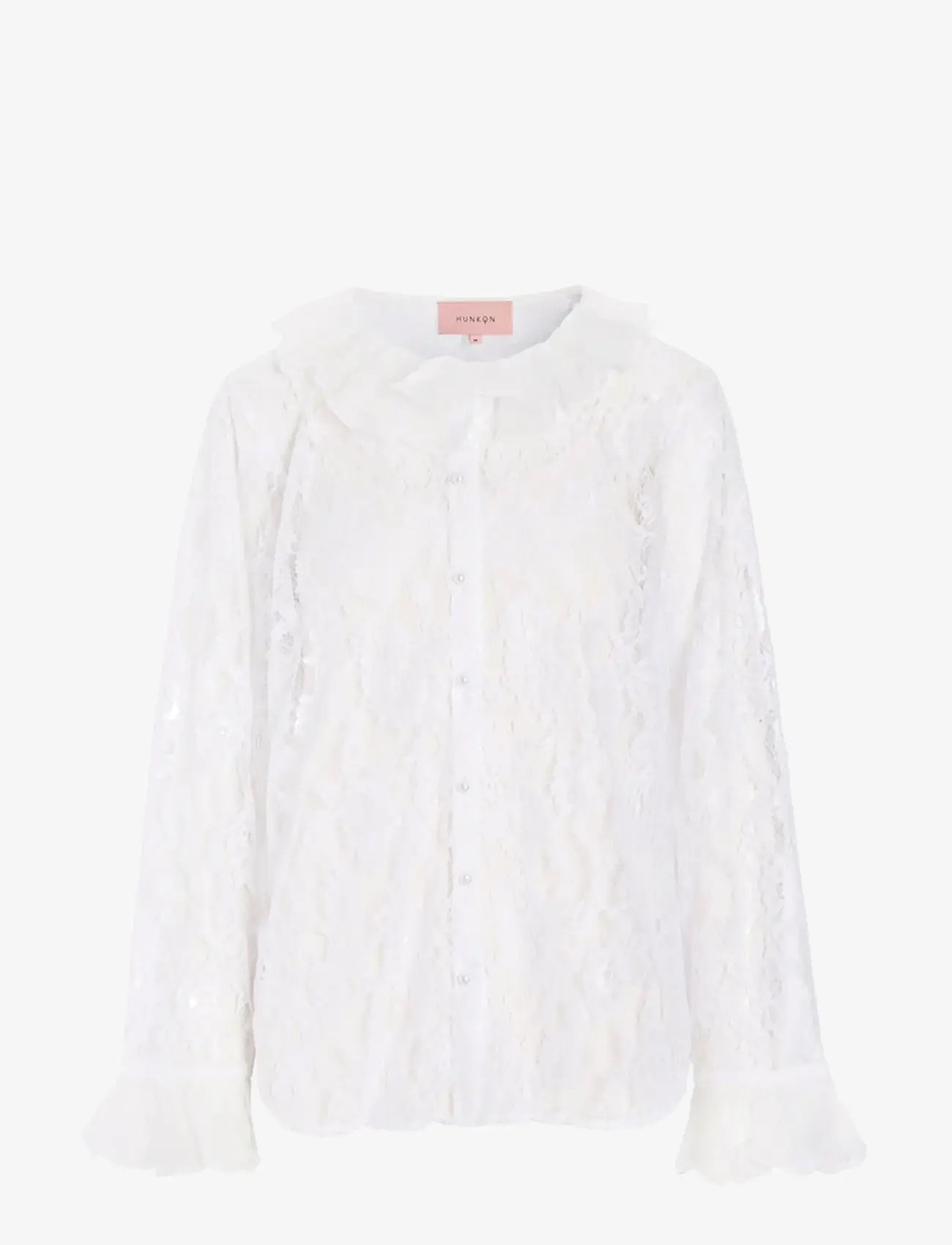 Hunkøn - Rosanne Shirt - long-sleeved shirts - white - 1