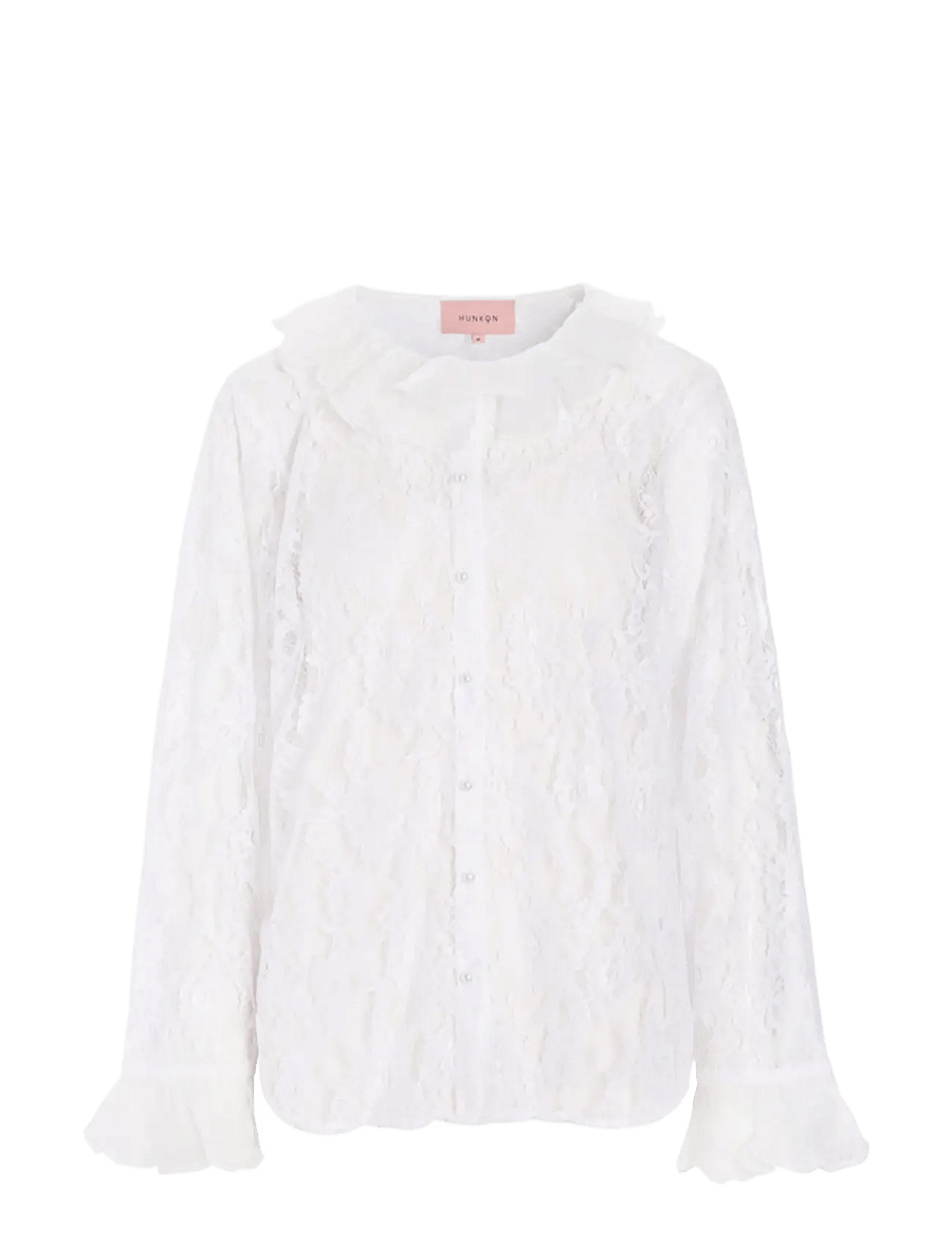 Hunkøn - Rosanne Shirt - langærmede skjorter - white - 1