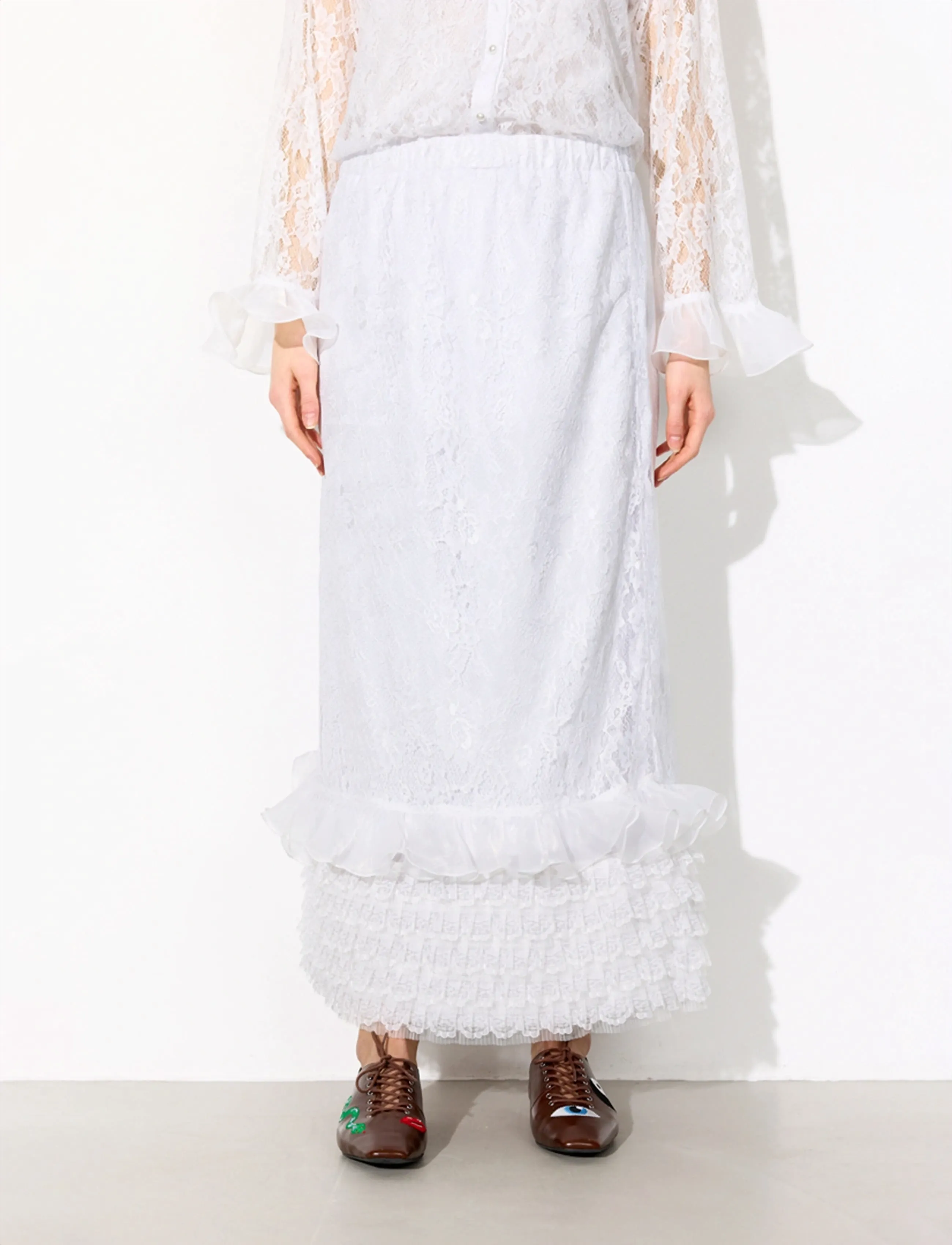 Hunkøn Rosanne Skirt, XS, Röcke, Weiß - Maxi Frauen