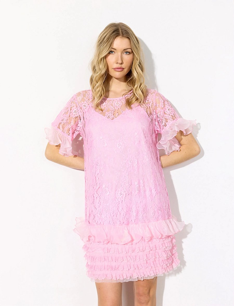 Hunkøn - Rosanne Dress - konfirmatsioon - pink - 0