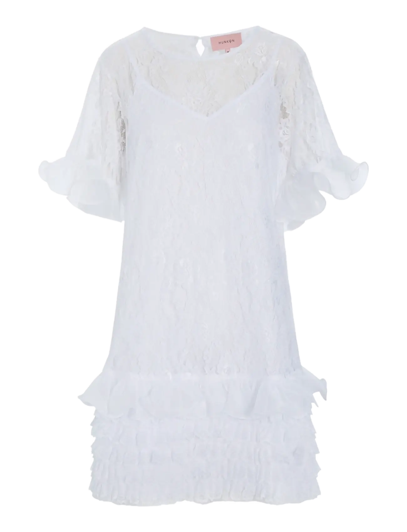 HUNKØN Rosanne Kleid Weiß - XXL - Damen