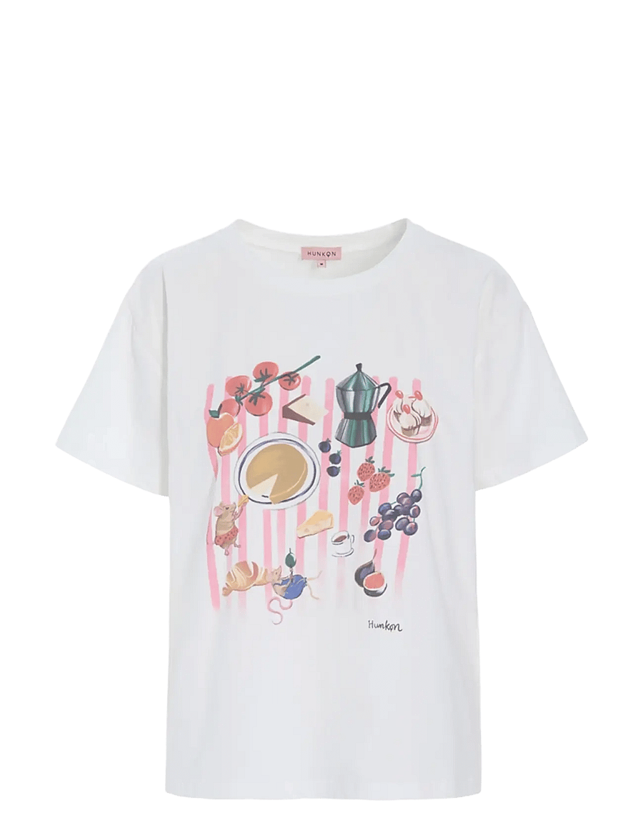 Hunkøn - Picnic T-shirt - t-shirts - white - 1