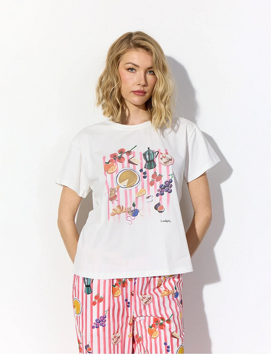 Hunkøn - Picnic T-shirt - t-shirts - white - 0