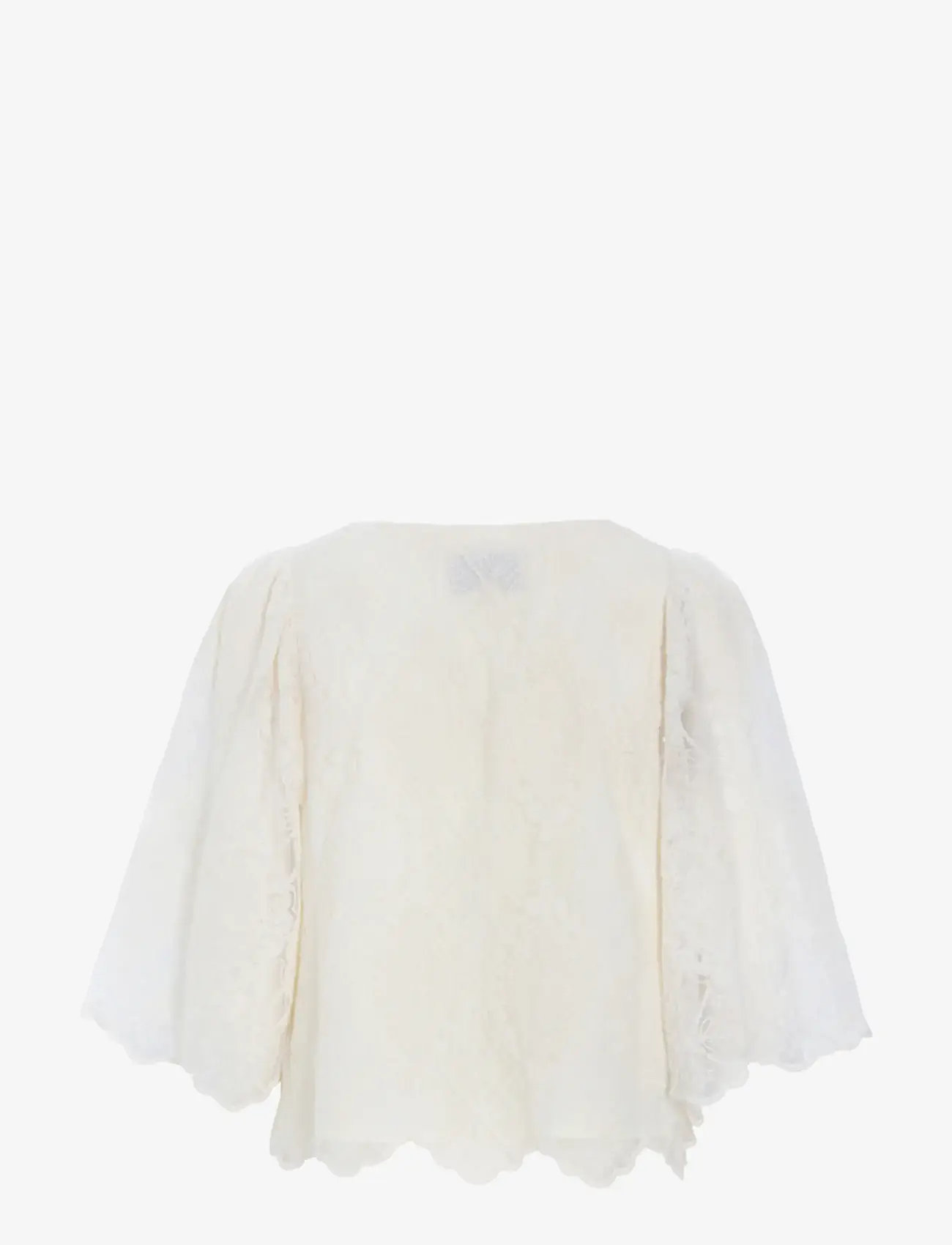 Hunkøn - Lulu Lace Blouse - kortærmede bluser - cream lace - 2