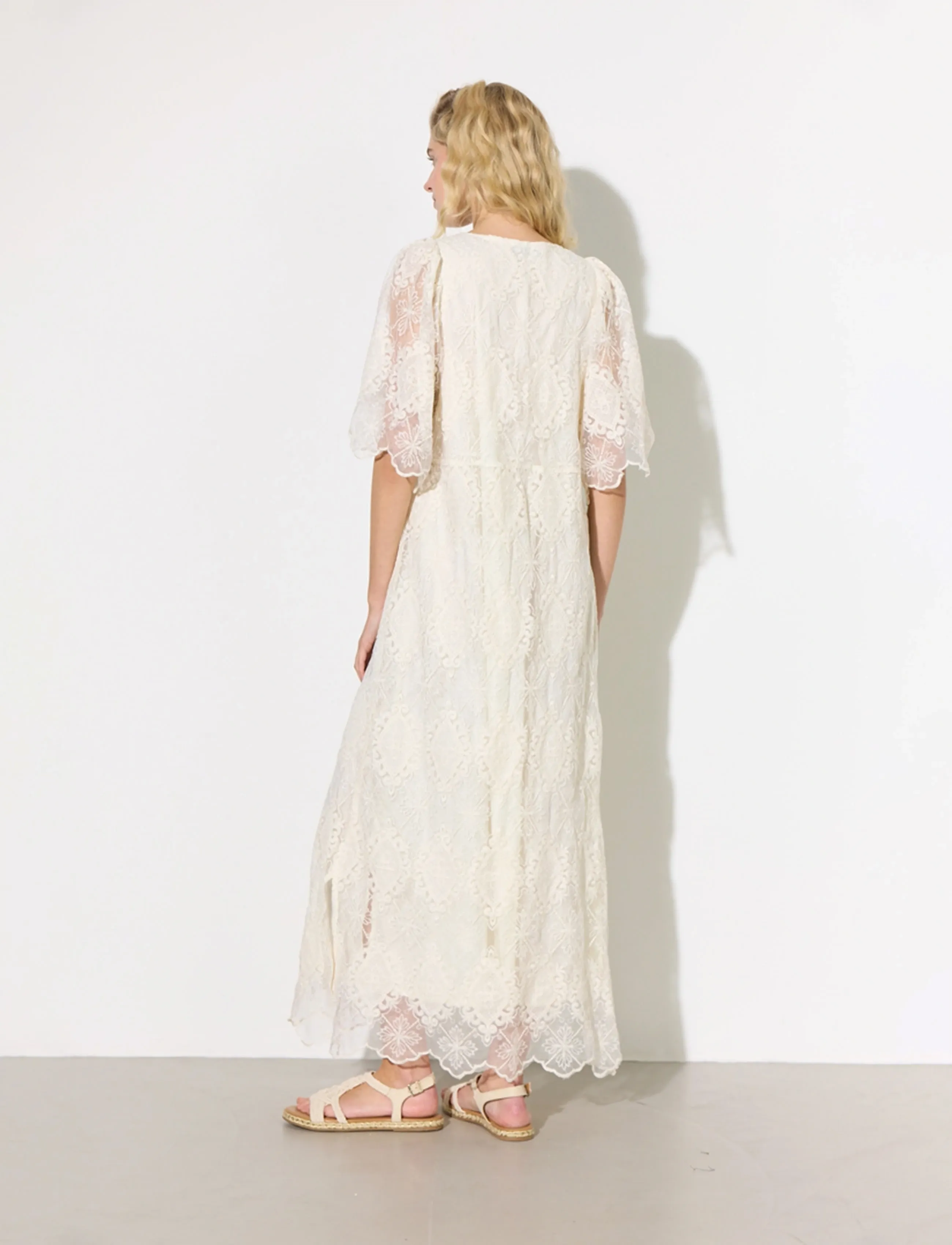 Hunkøn - Lulu Lace Dress - evening dresses - cream lace - 5