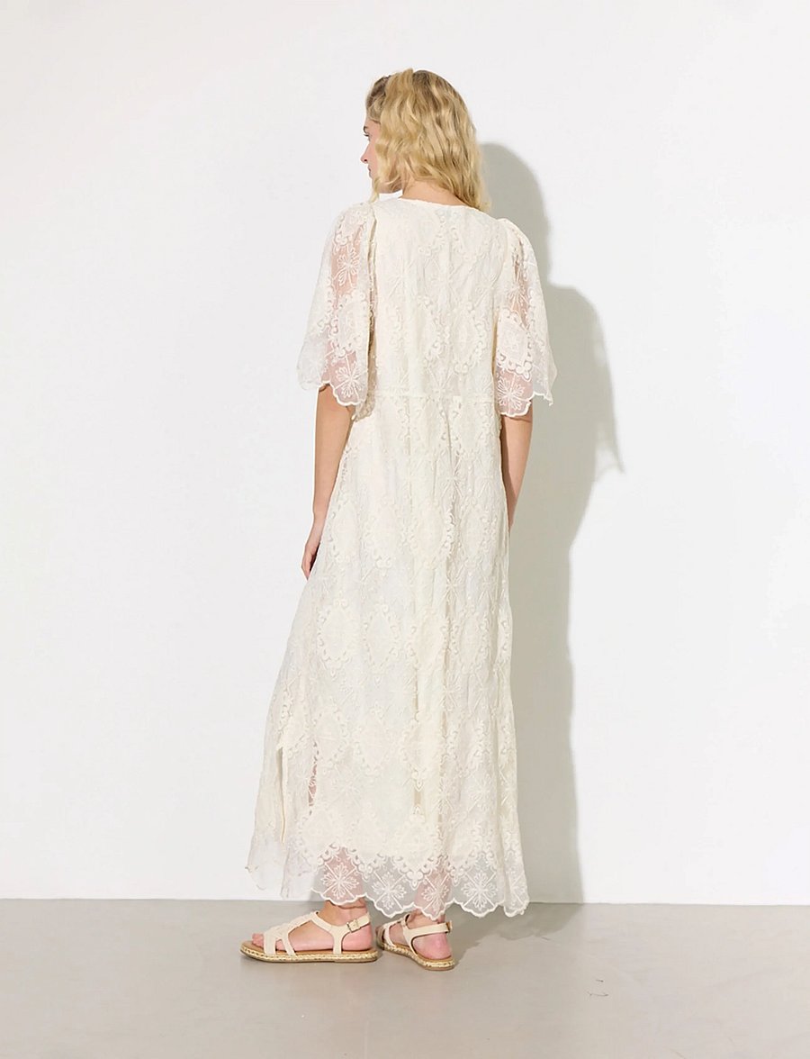 Hunkøn - Lulu Lace Dress - aftonklänningar - cream lace - 5