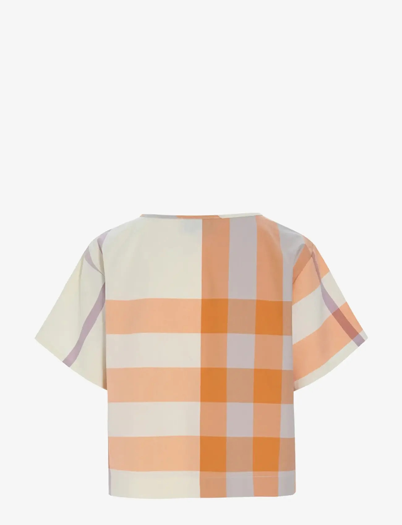 Hunkøn - Frankie Shirt - short-sleeved shirts - orange checked - 2