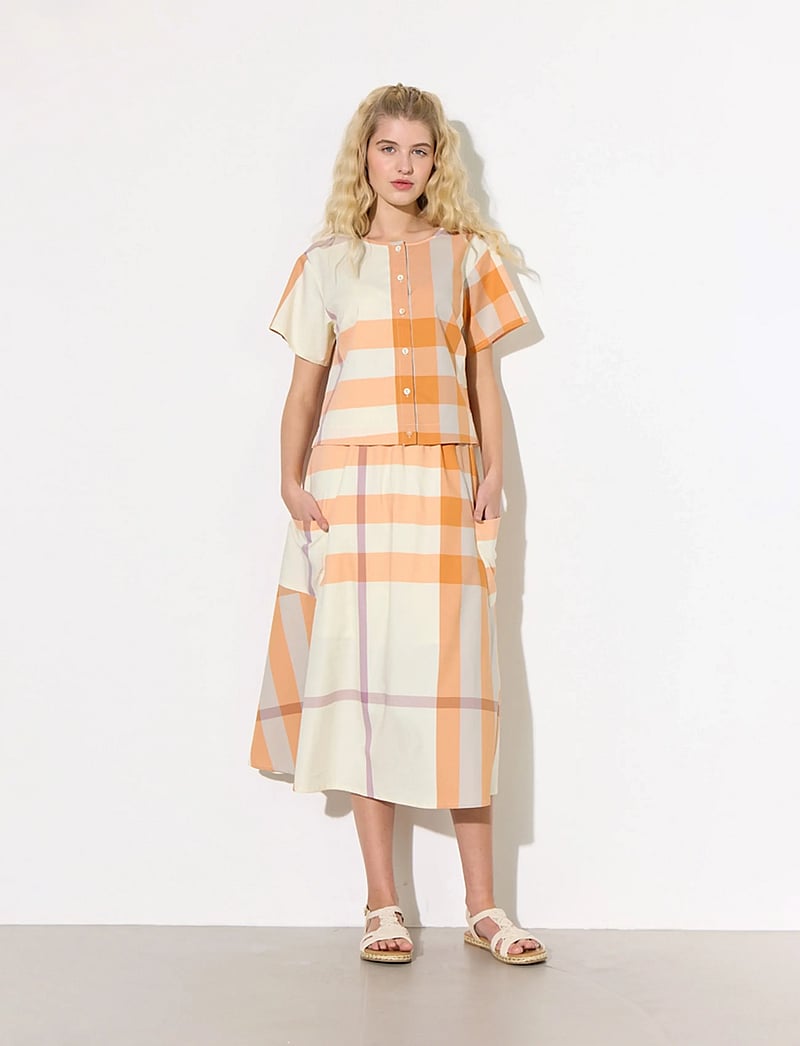 Hunkøn - Frankie Shirt - kortærmede skjorter - orange checked - 3