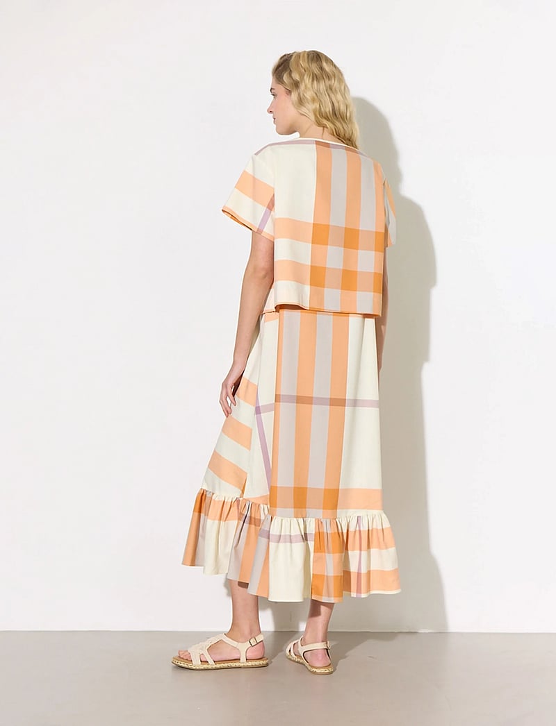 Hunkøn - Frankie Shirt - kortærmede skjorter - orange checked - 4