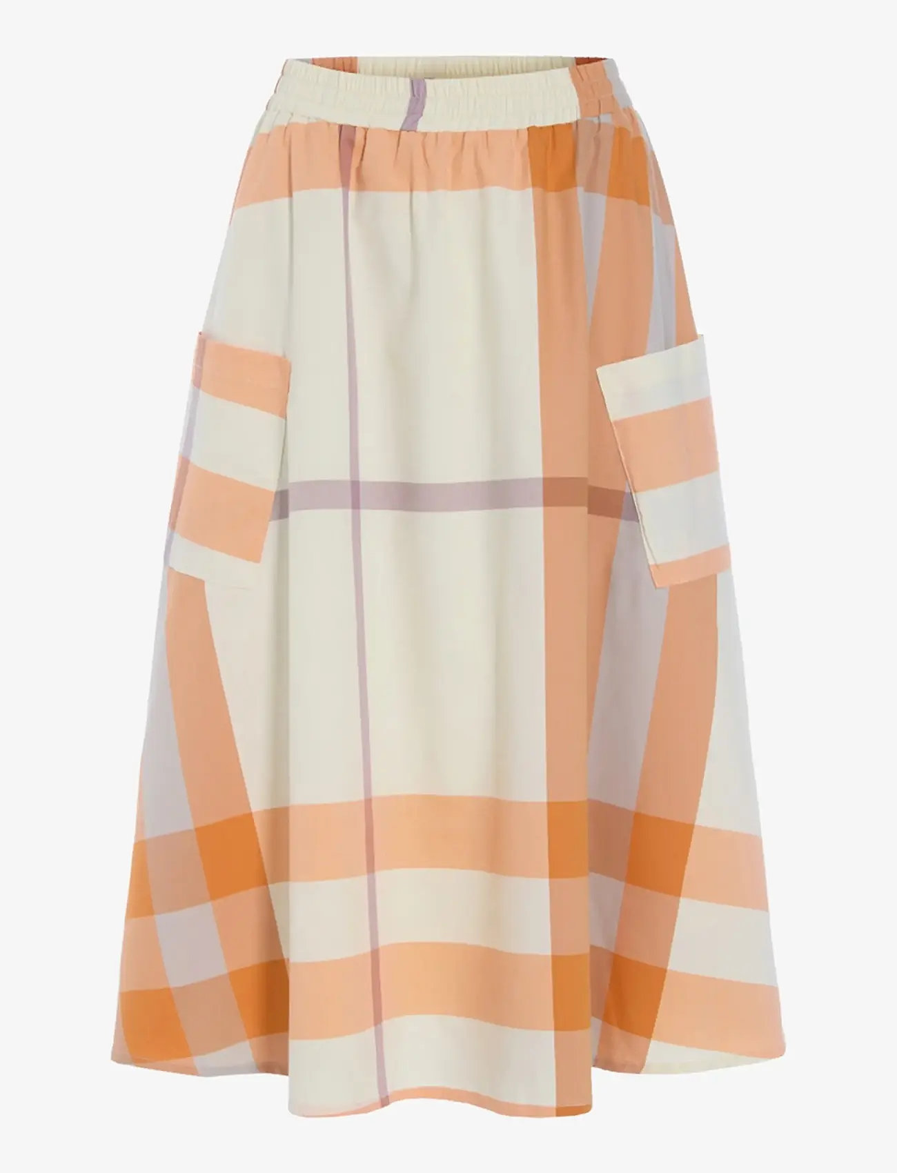 Hunkøn - Frankie Skirt - midi-röcke - orange checked - 1