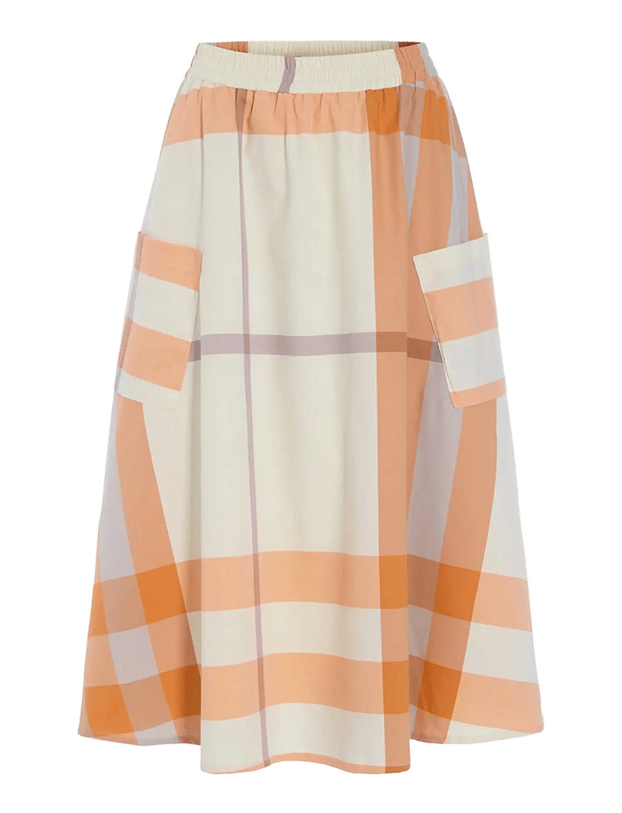 Hunkøn - Frankie Skirt - midi-röcke - orange checked - 1