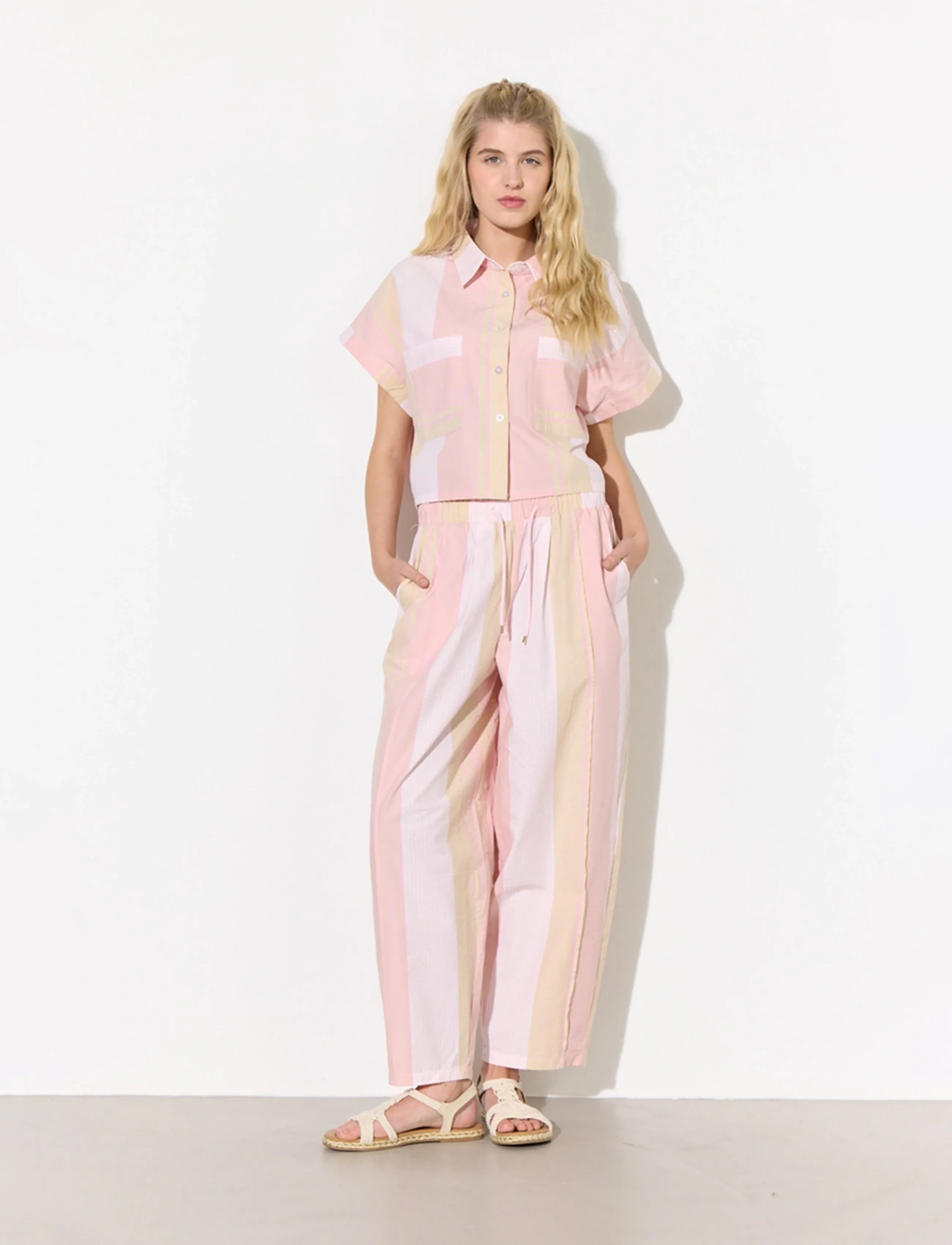 Hunkøn Tilly Trousers, L, Pink, Trousers > Barrel Trousers, Dame