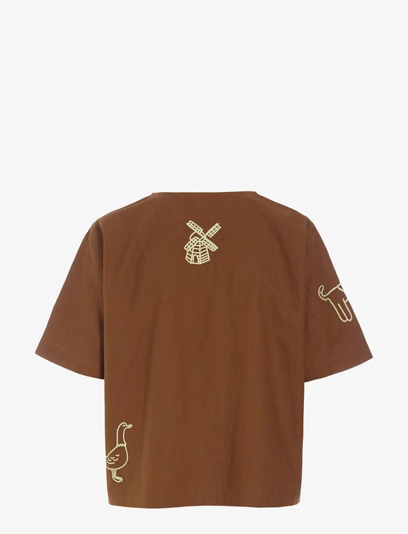 Hunkøn - Nina Shirt - short-sleeved shirts - brown - 2